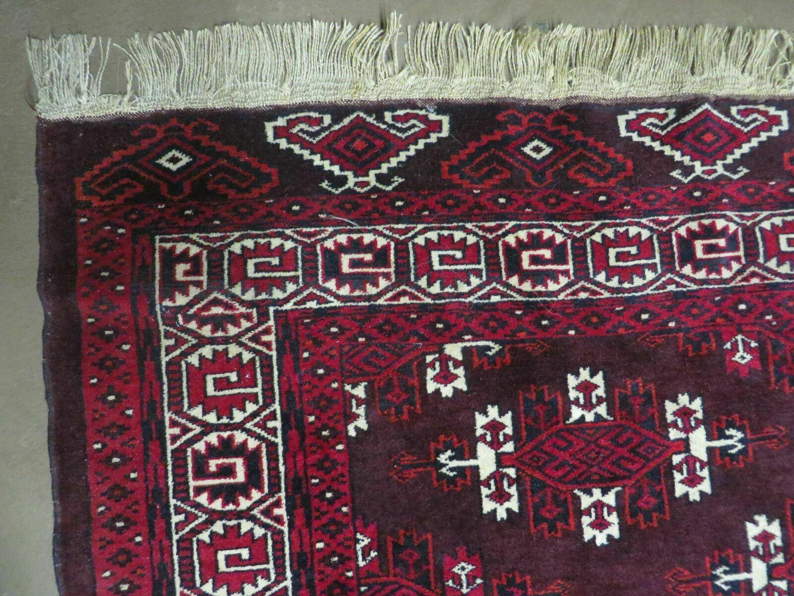 7' X 10' Antique Handmade Yamud Turkoman Wool Rug Excellent - Image 6