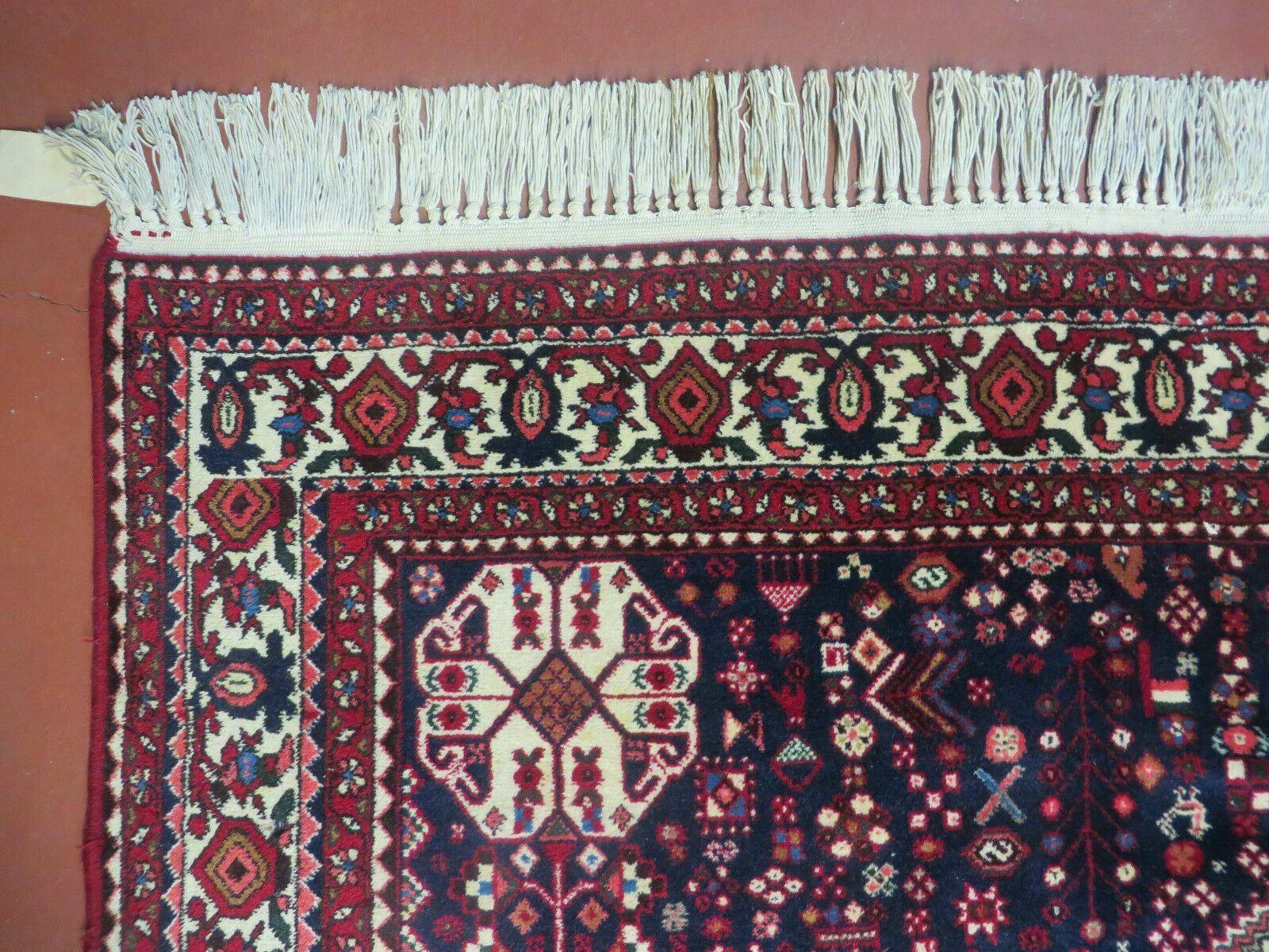 7' X 10' Vintage Handmade Indian Floral Wool Rug Hand Knotted Carpet Ivory Red - Image 6