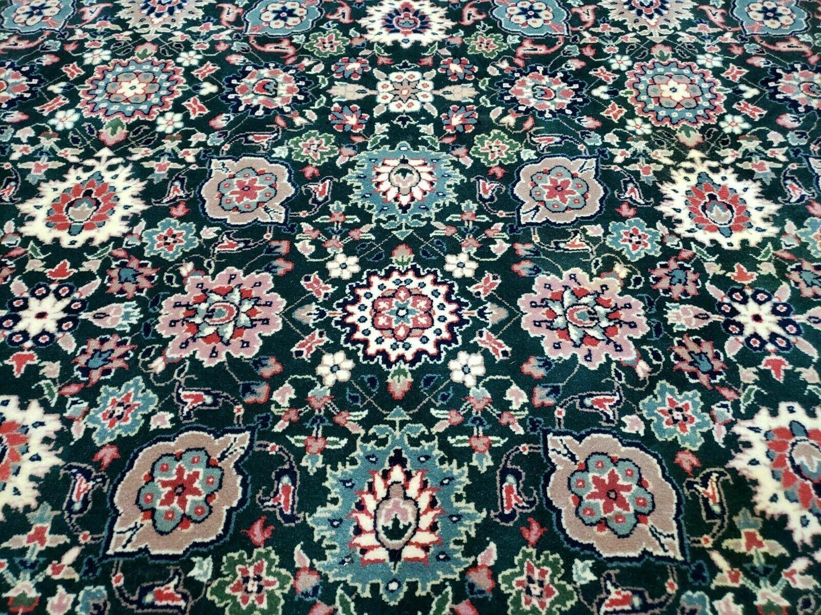 8' X 10' Handmade Indian Oriental Wool Rug Carpet Organic Dye Forest Green Nice - Image 4