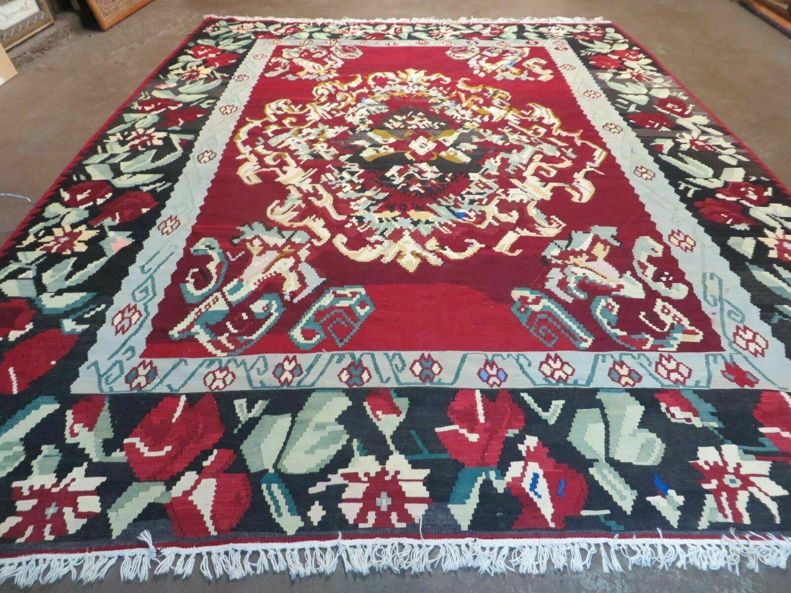 8' X 11' Karabagh Kilim Handmade Flat Weave Wool Rug Vegi Organic Dyes Nice - Image 12