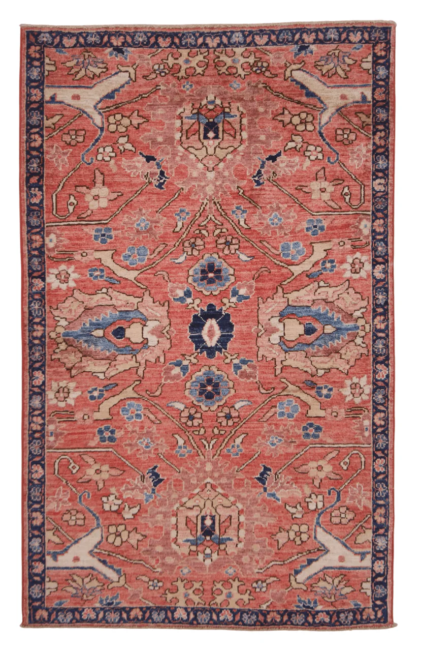 Afghan Ariana (3'00"x4'10") lt.red/navy
