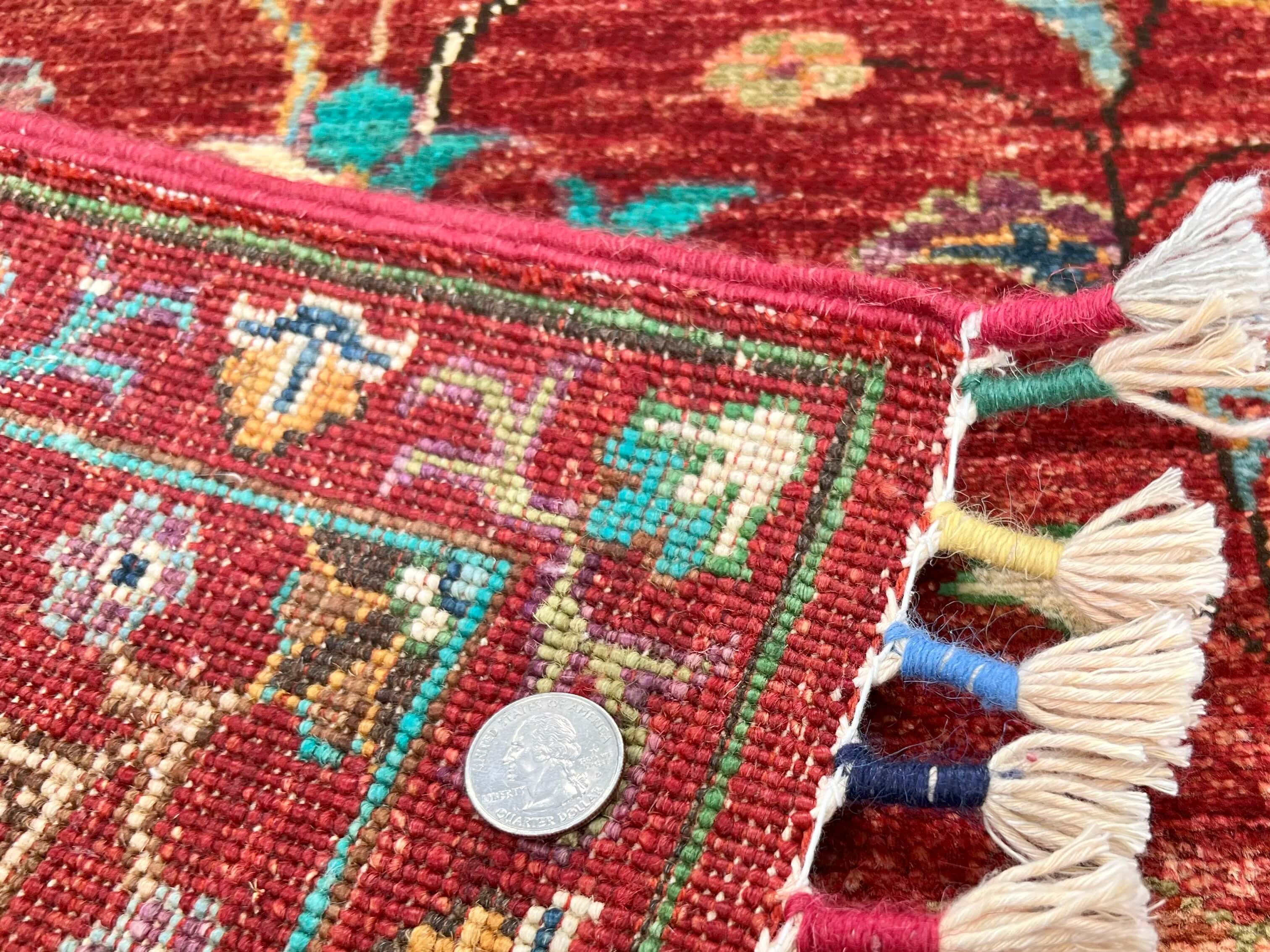 Afghan Aryana (3'04"x5'00") red/turquoise - Image 5