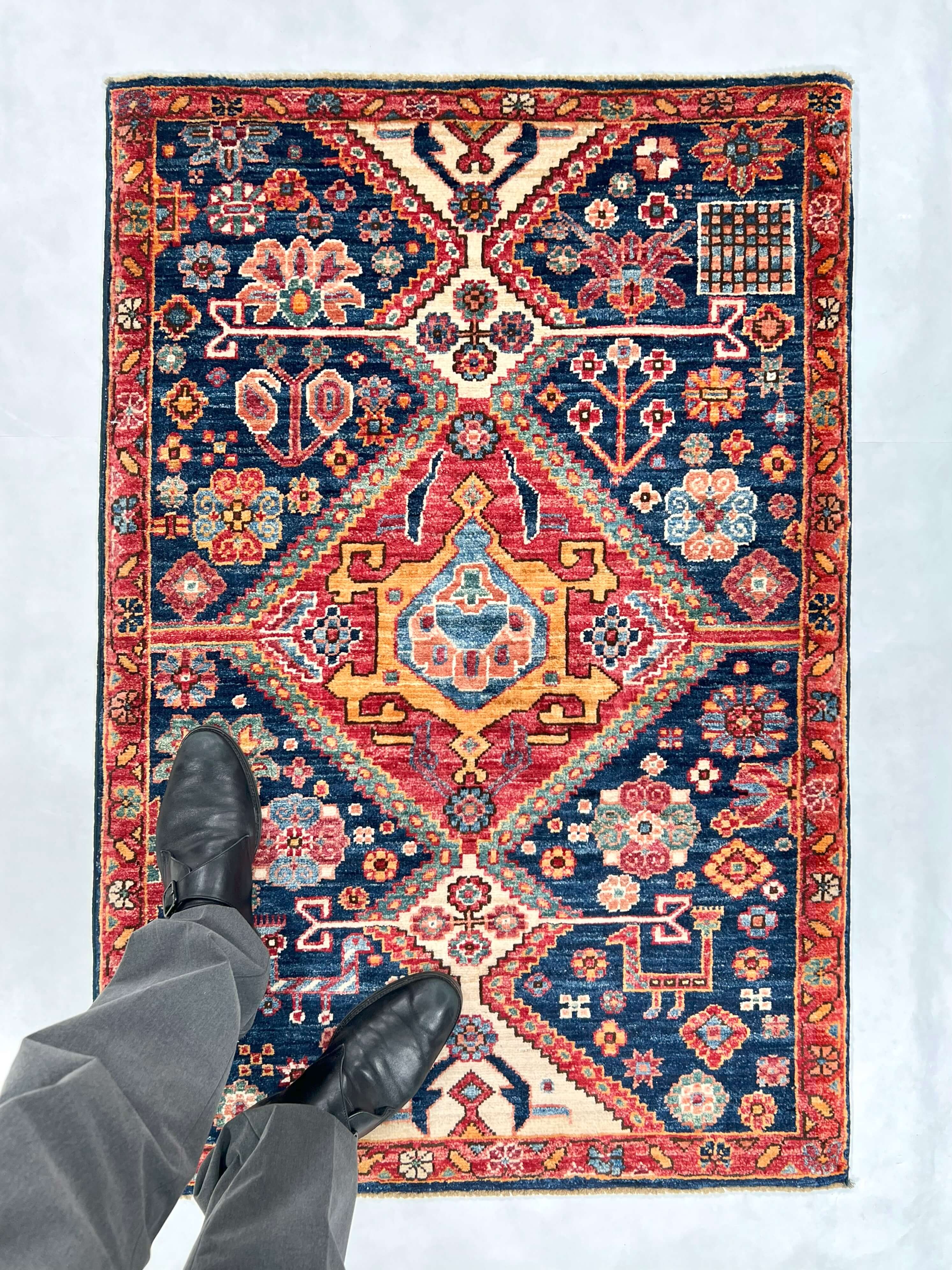 Afghan Qashqai (2'08"x3'10") blue/red - Image 6