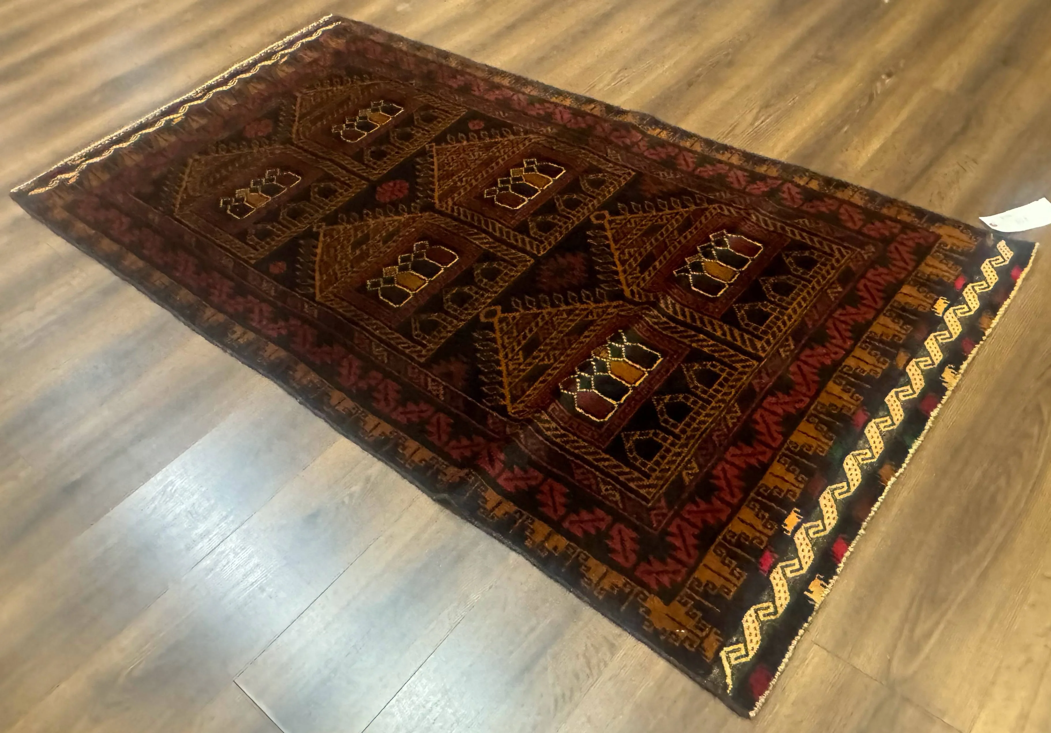 Afghan Rug 3x7, Navy Blue, Tribal Rug, Balouch Carpet, New - Image 11