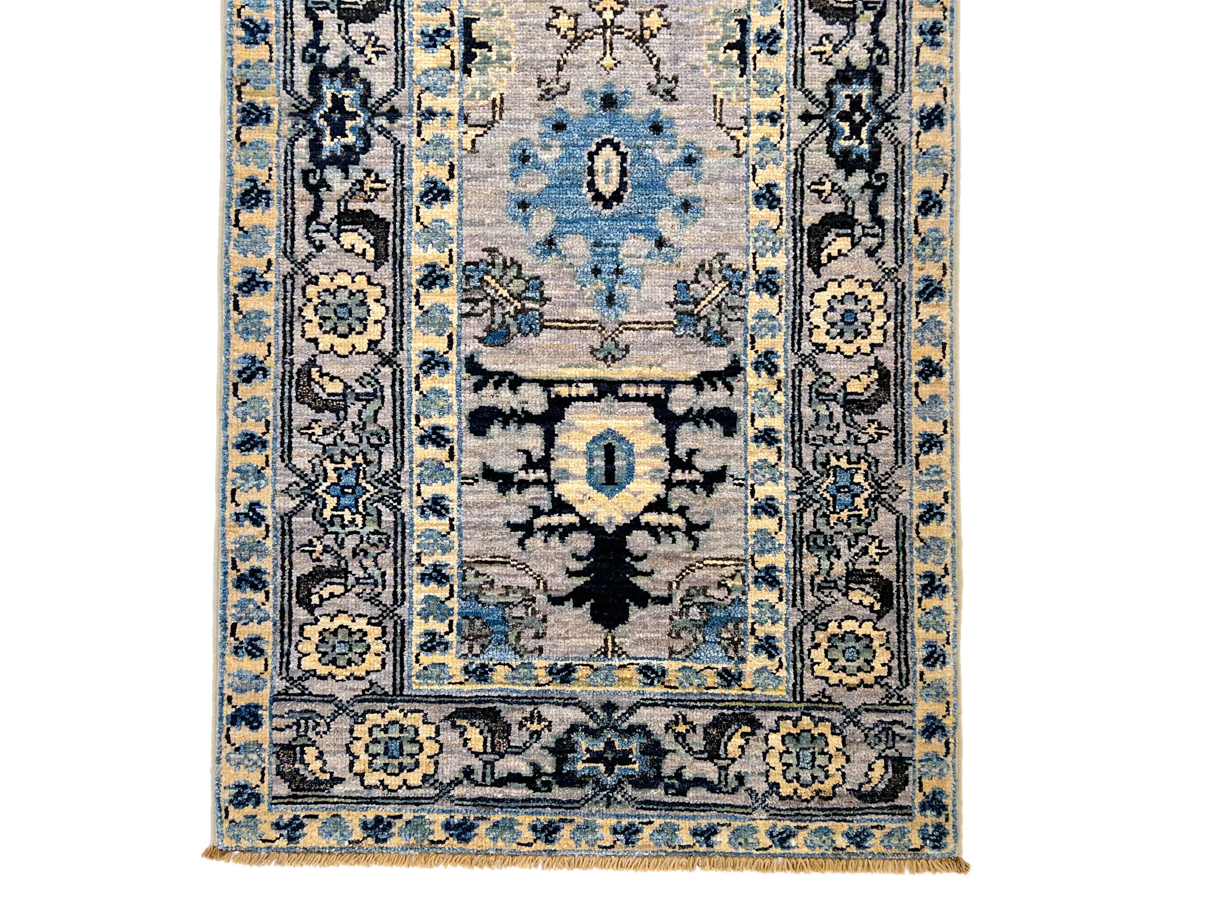 Afghan Serapi veg.dye blue monochrome (2x4) - Image 3