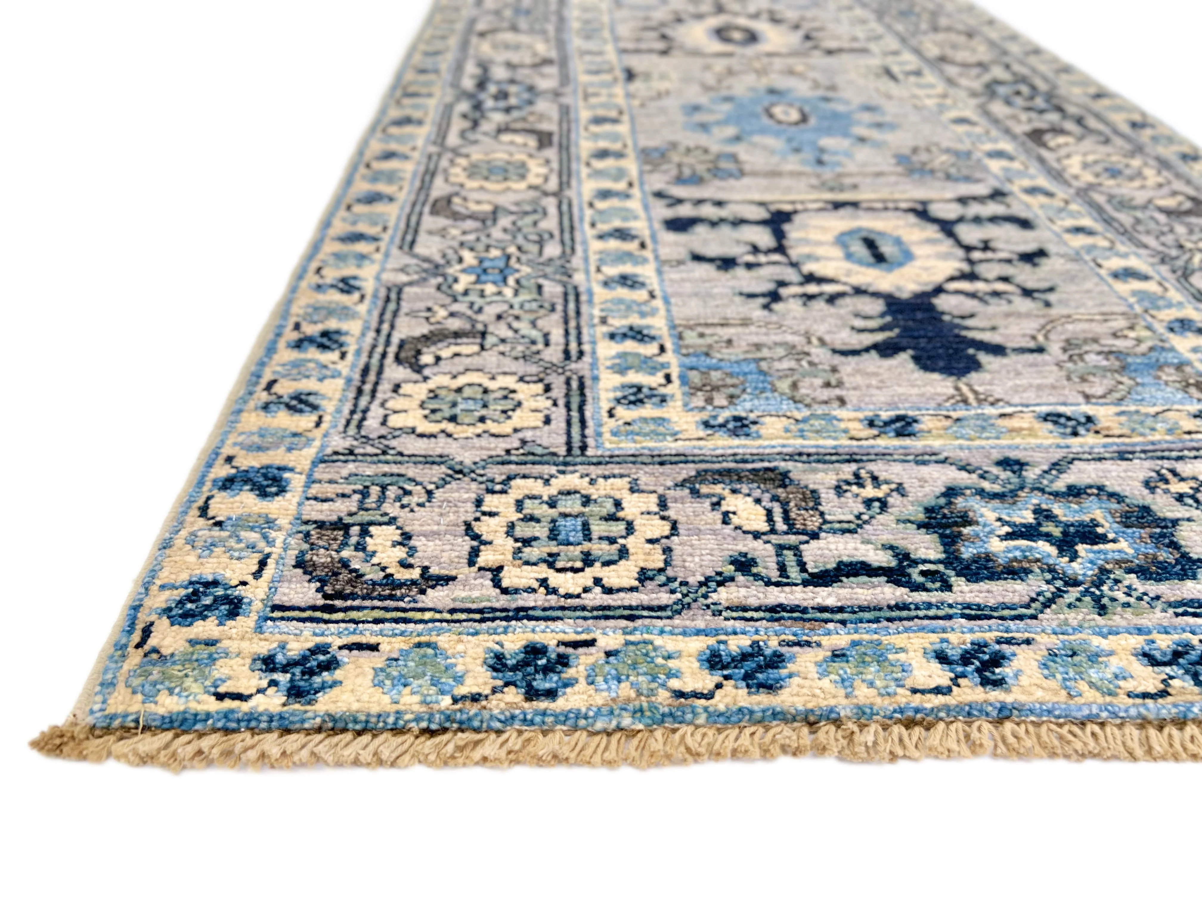 Afghan Serapi veg.dye blue monochrome (2x4) - Image 4