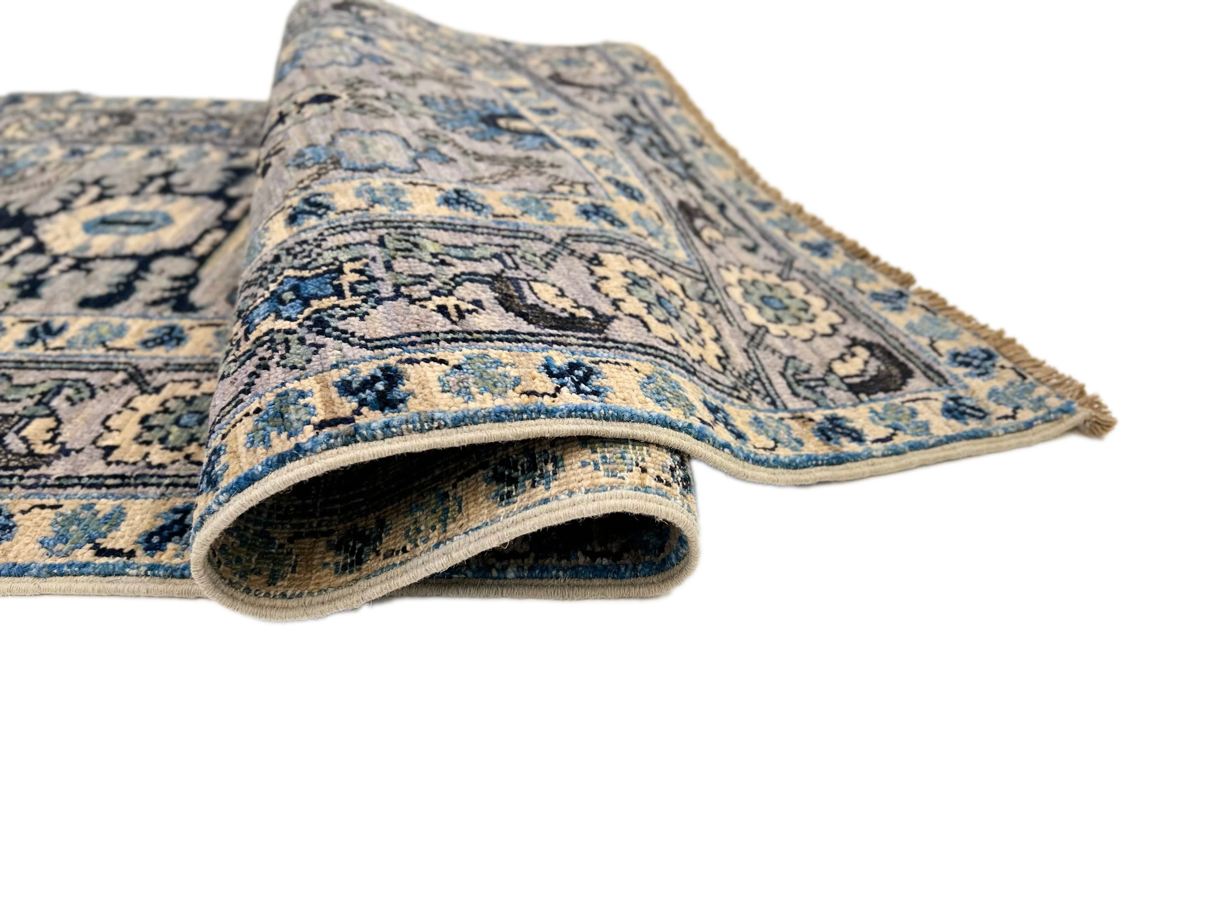 Afghan Serapi veg.dye blue monochrome (2x4) - Image 6