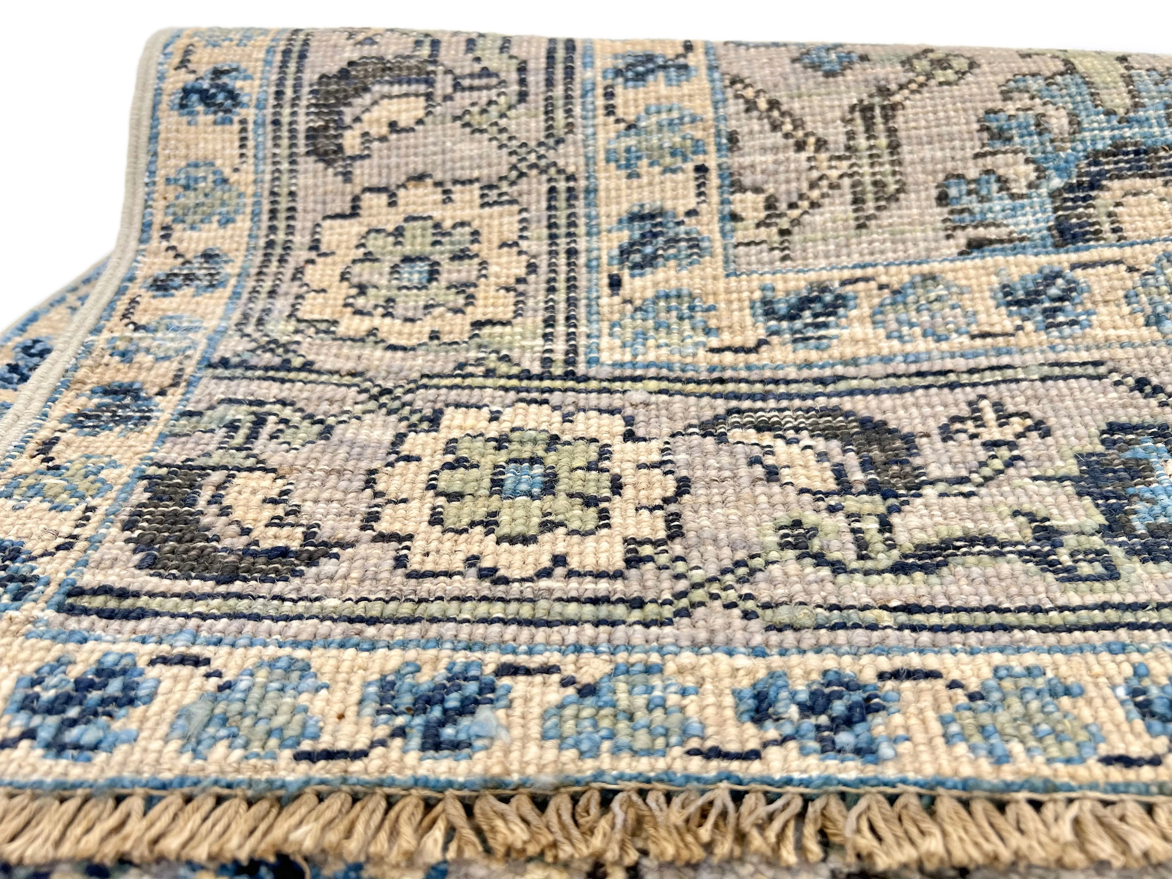 Afghan Serapi veg.dye blue monochrome (2x4) - Image 8