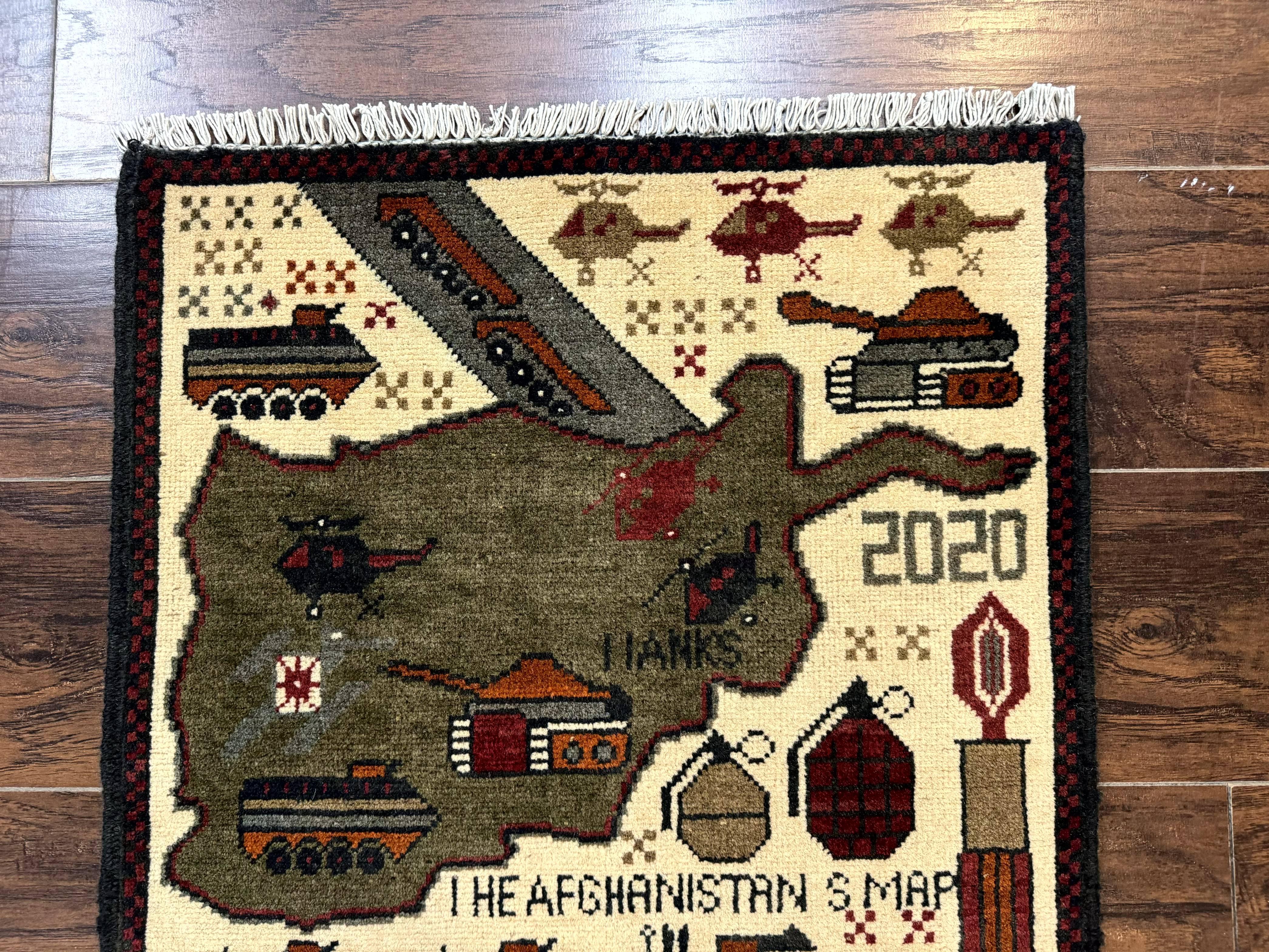 Afghan War Rug, Tanks Helicopters Guns - Image 3
