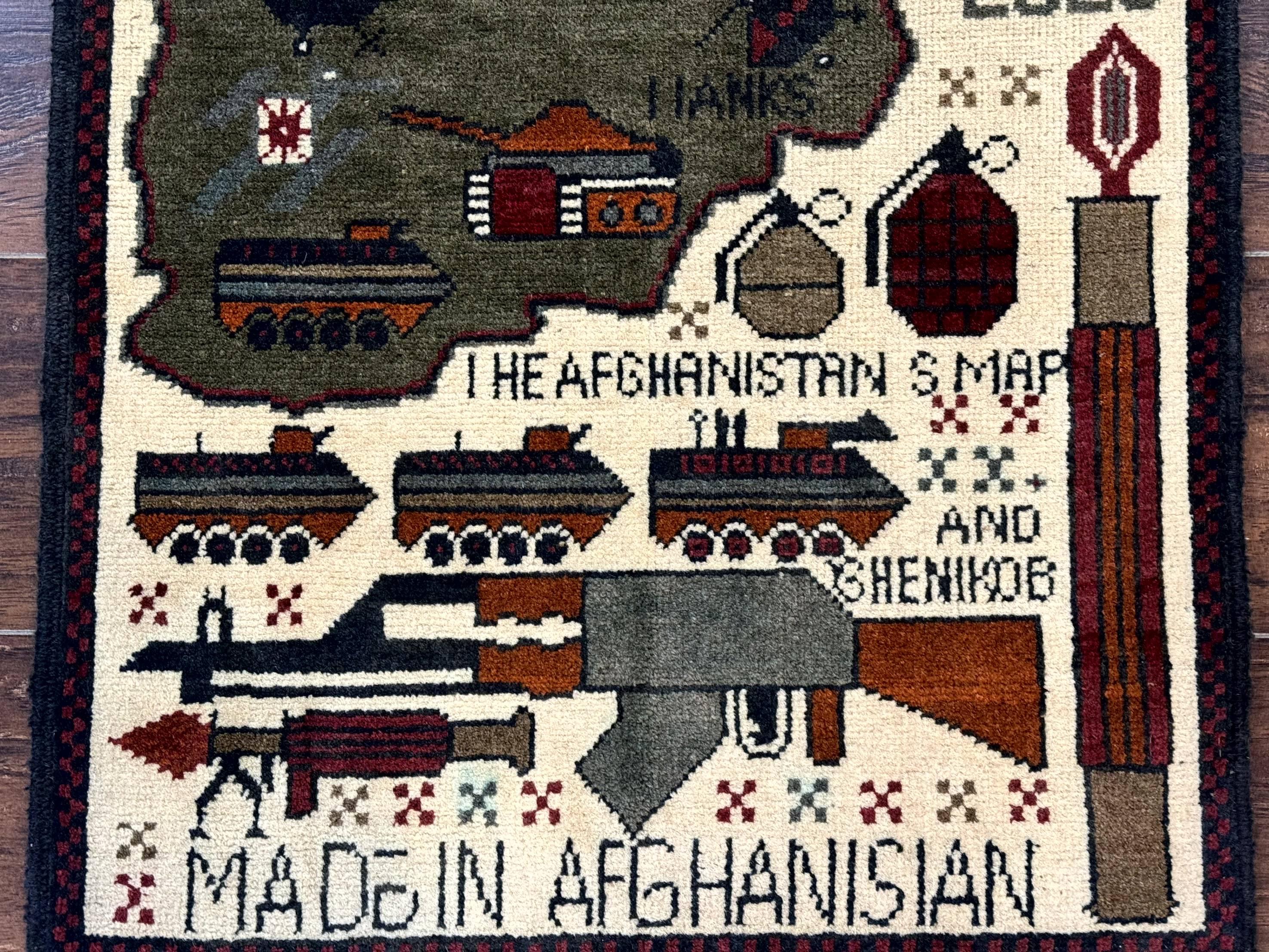 Afghan War Rug, Tanks Helicopters Guns - Image 4