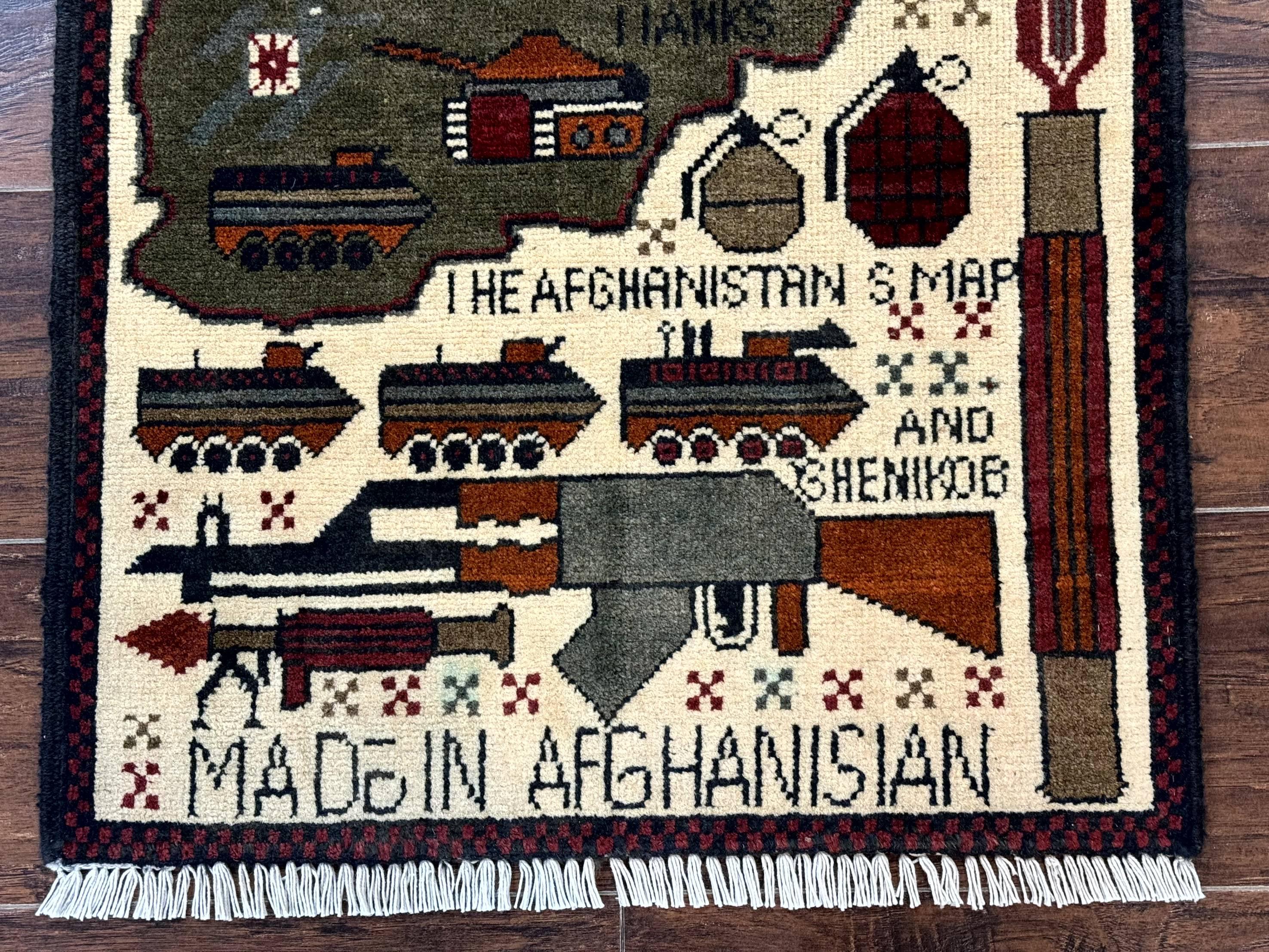 Afghan War Rug, Tanks Helicopters Guns - Image 7