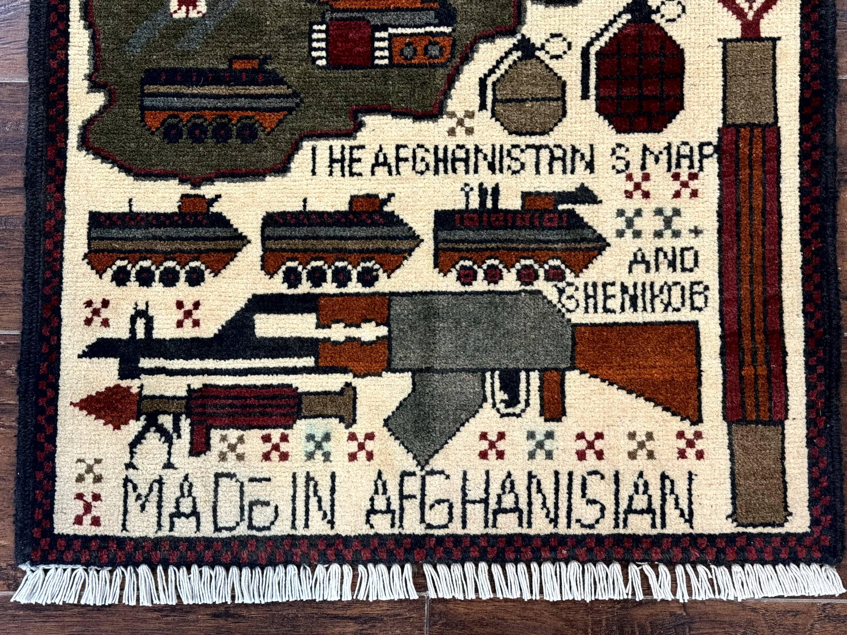 Afghan War Rug, Tanks Helicopters Guns - Image 9