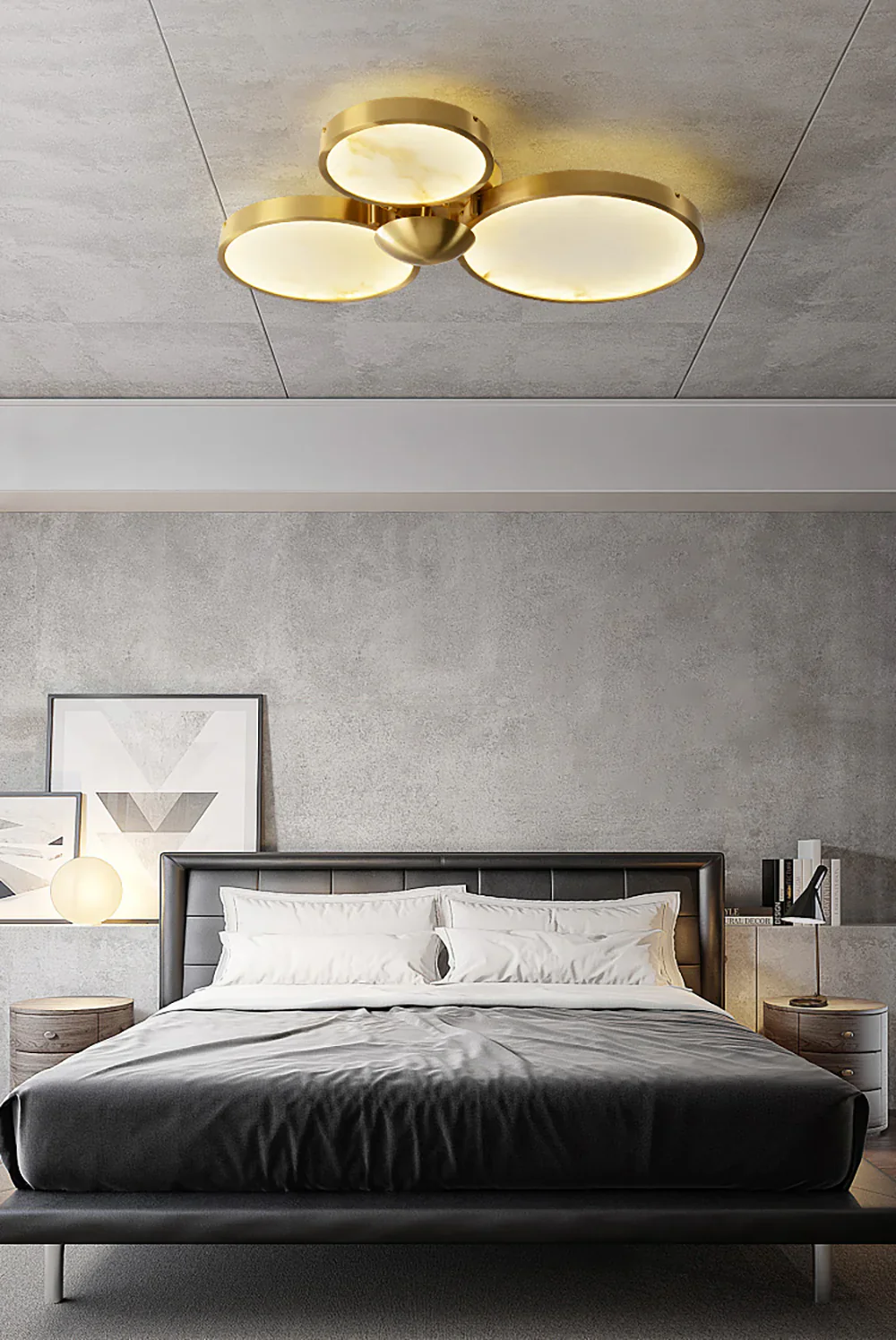 Alabaster 3 Heads Disc Ceiling Light - Image 3