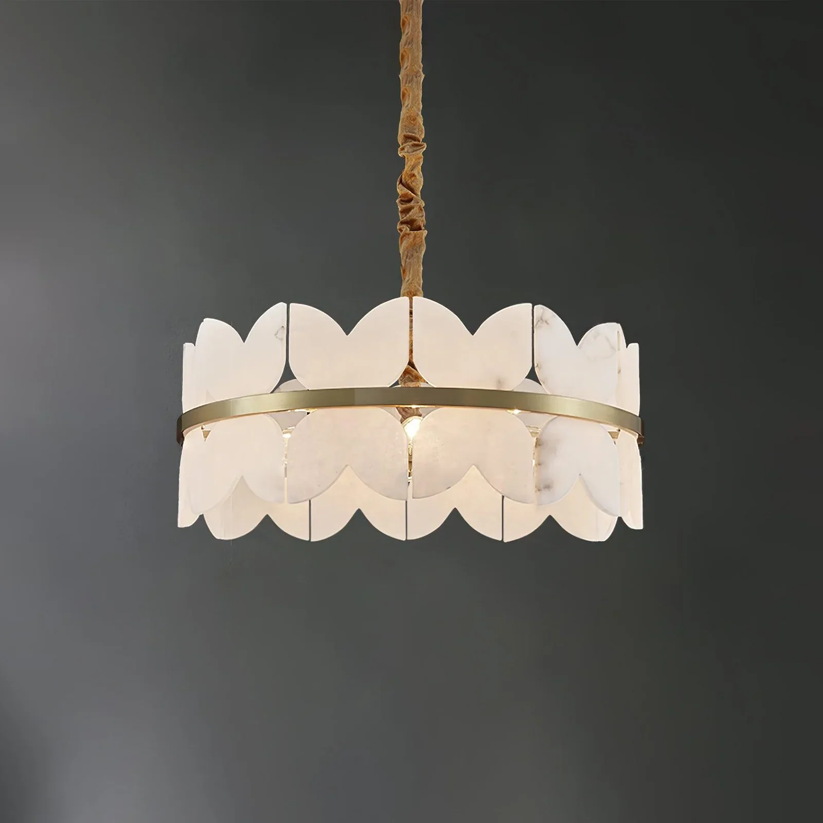 Alabaster Cloudscape Brass Chandelier - Image 11