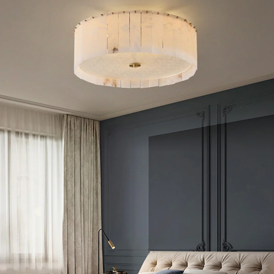 Alabaster Copper Round Ceiling Lamp - Image 8