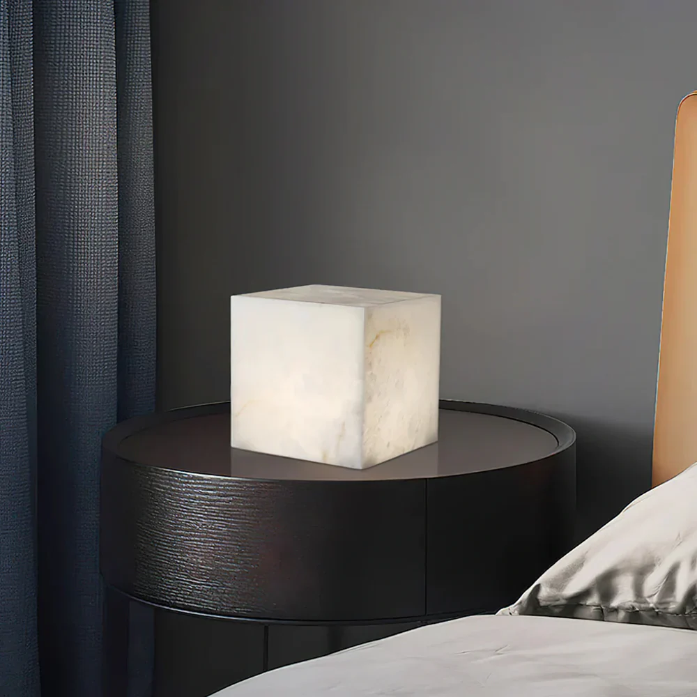 Alabaster Cubic Table Lamp - Image 2