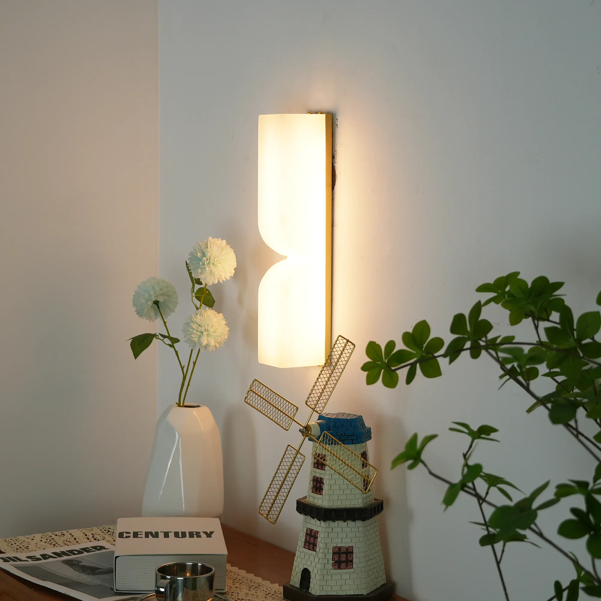Alabaster Essence Rectangle Wall Sconce - Image 3
