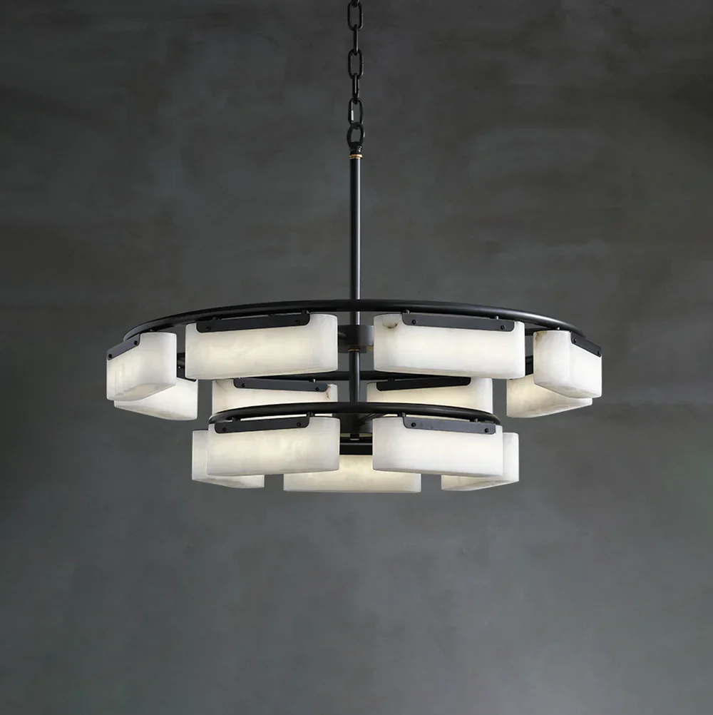 Rectangle Fusion Alabaster Chandelier - Image 11