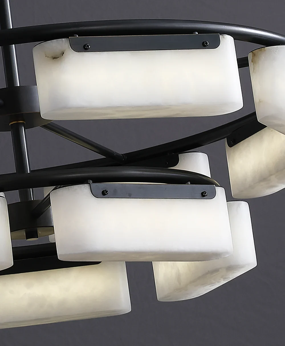 Rectangle Fusion Alabaster Chandelier - Image 13