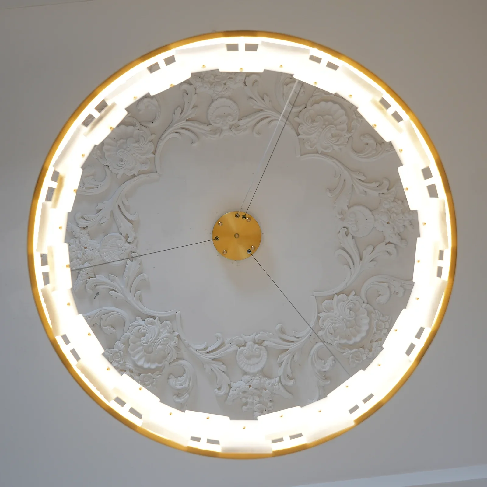 Alabaster Halo Brass Chandelier - Image 26