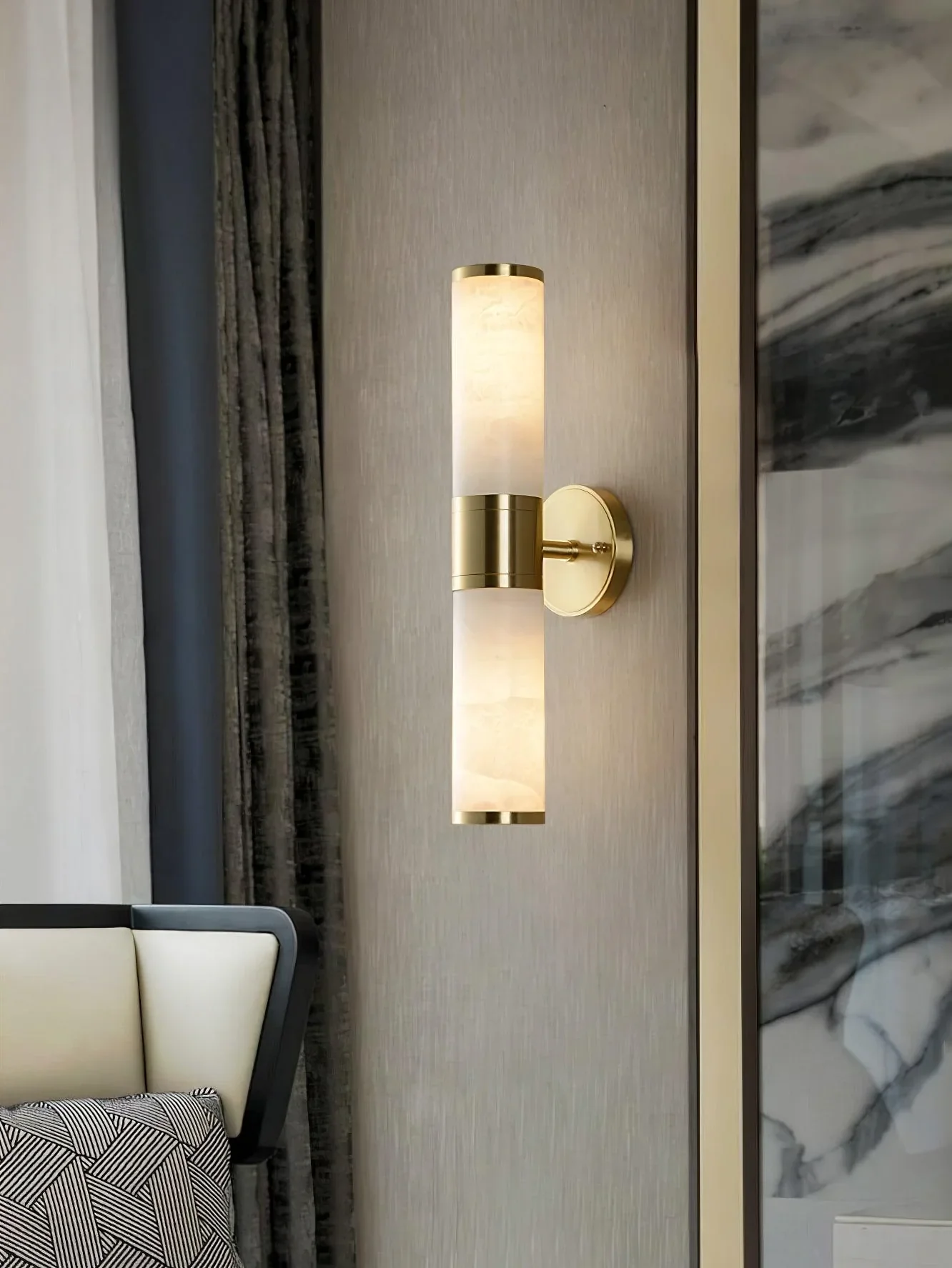 Alabaster Lampatron Cylindrical Wall Lamp - Image 10