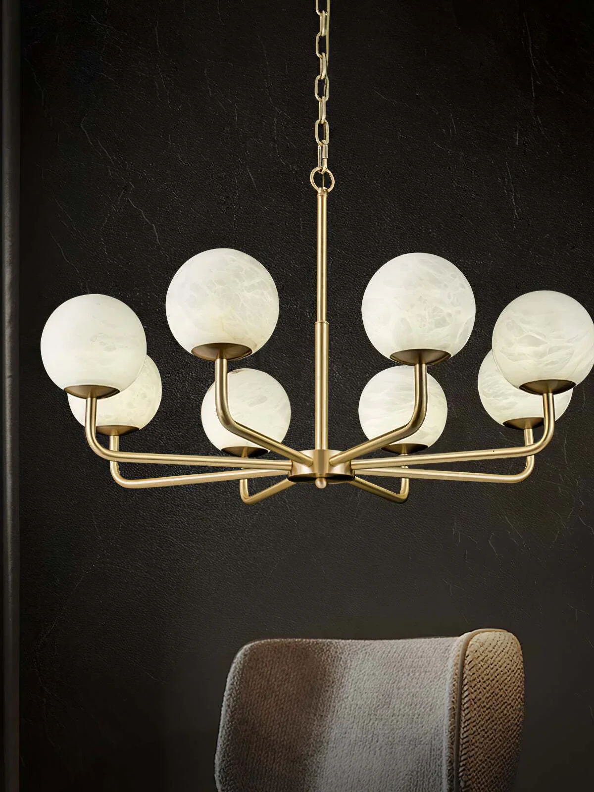 Alabaster Maytoni Erich Brass Chandelier - Image 11