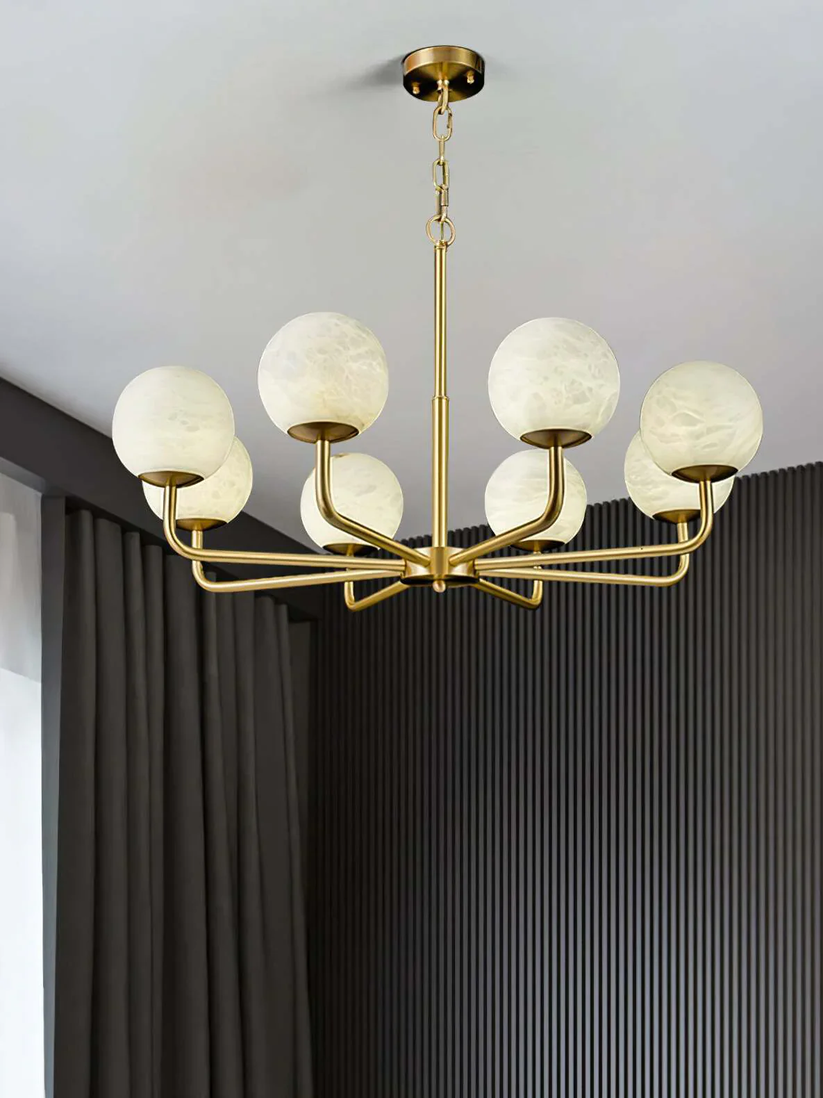 Alabaster Maytoni Erich Brass Chandelier - Image 8