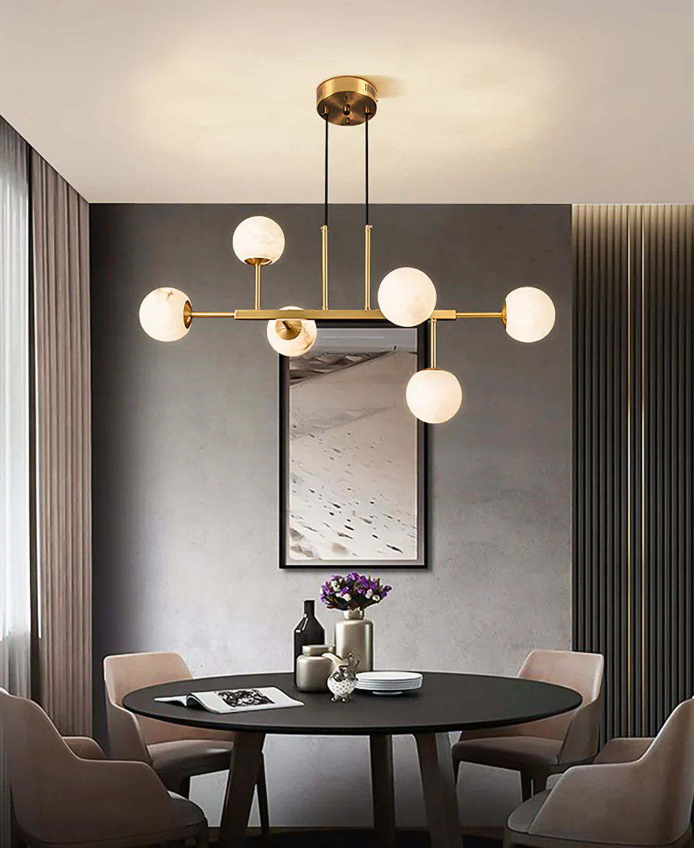 Alabaster Maytoni Uva Brass Chandelier - Image 6
