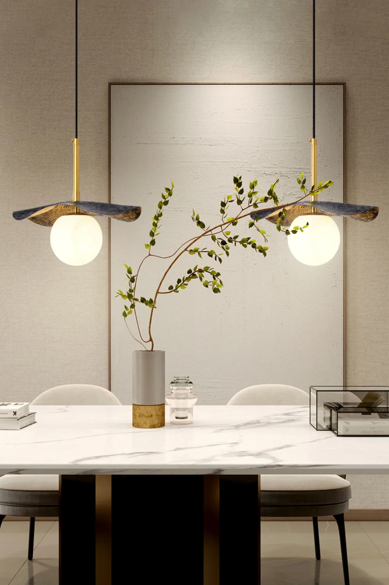 Alabaster Montera Brass Pendant Light - Image 10