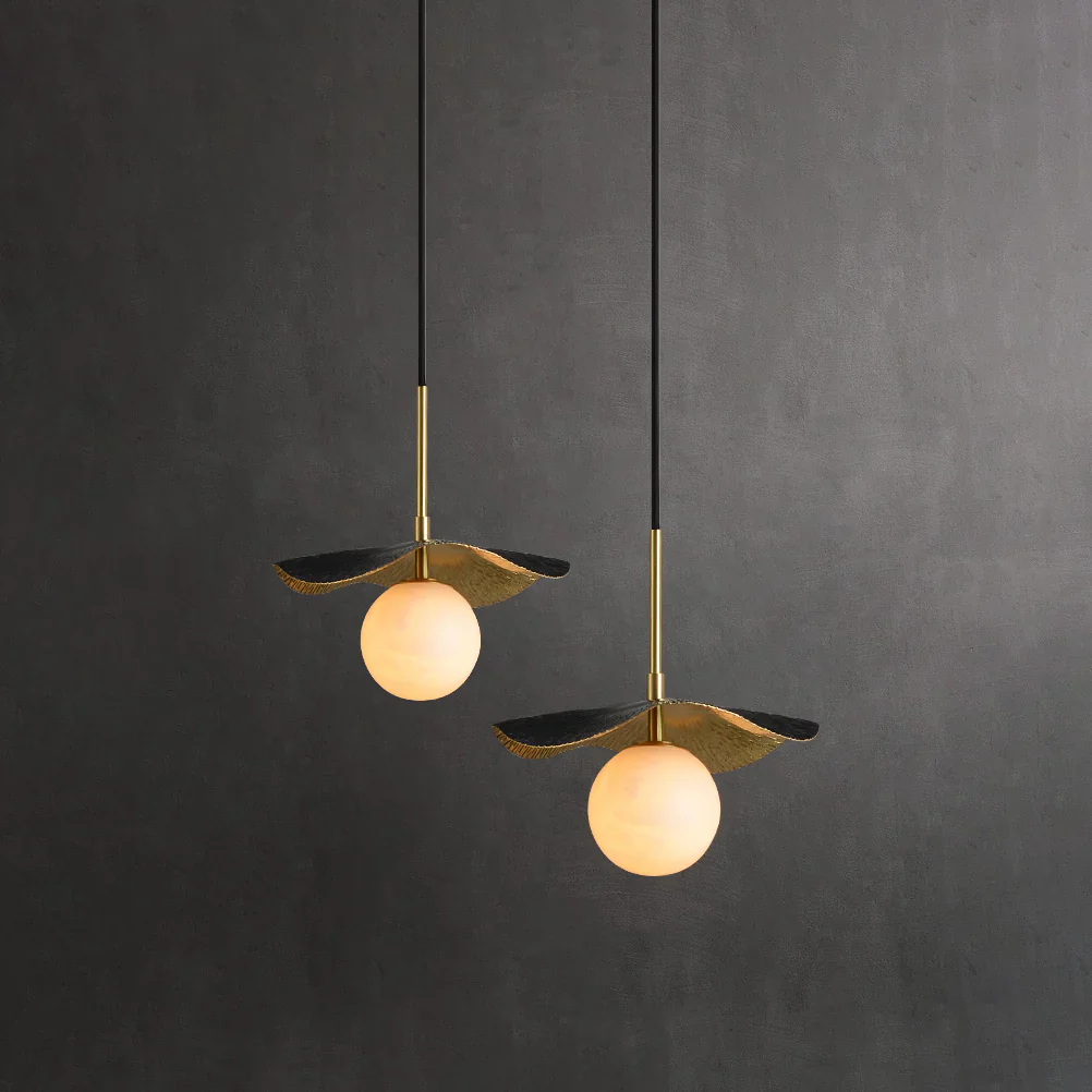 Alabaster Montera Brass Pendant Light - Image 12