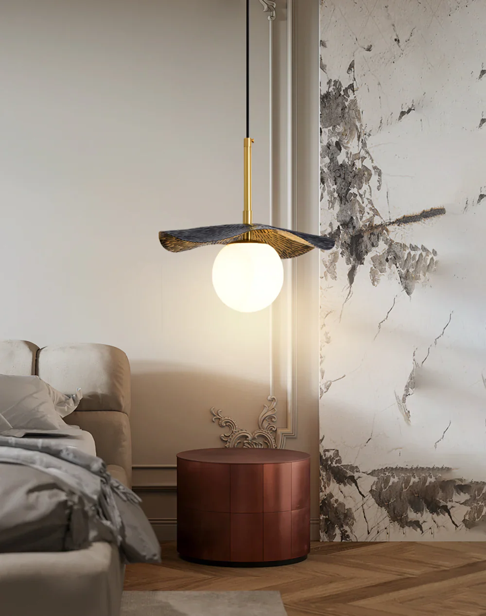 Alabaster Montera Brass Pendant Light - Image 3