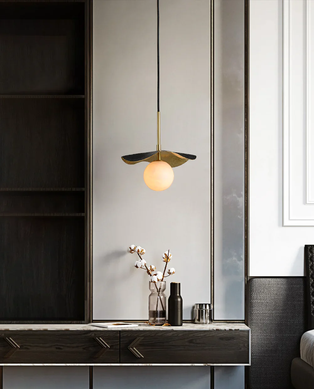 Alabaster Montera Brass Pendant Light - Image 5