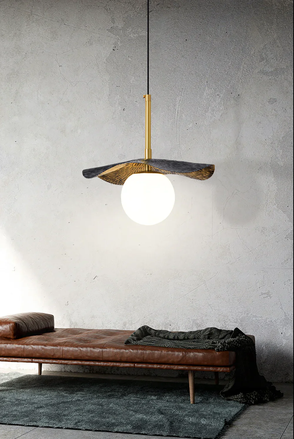 Alabaster Montera Brass Pendant Light - Image 8