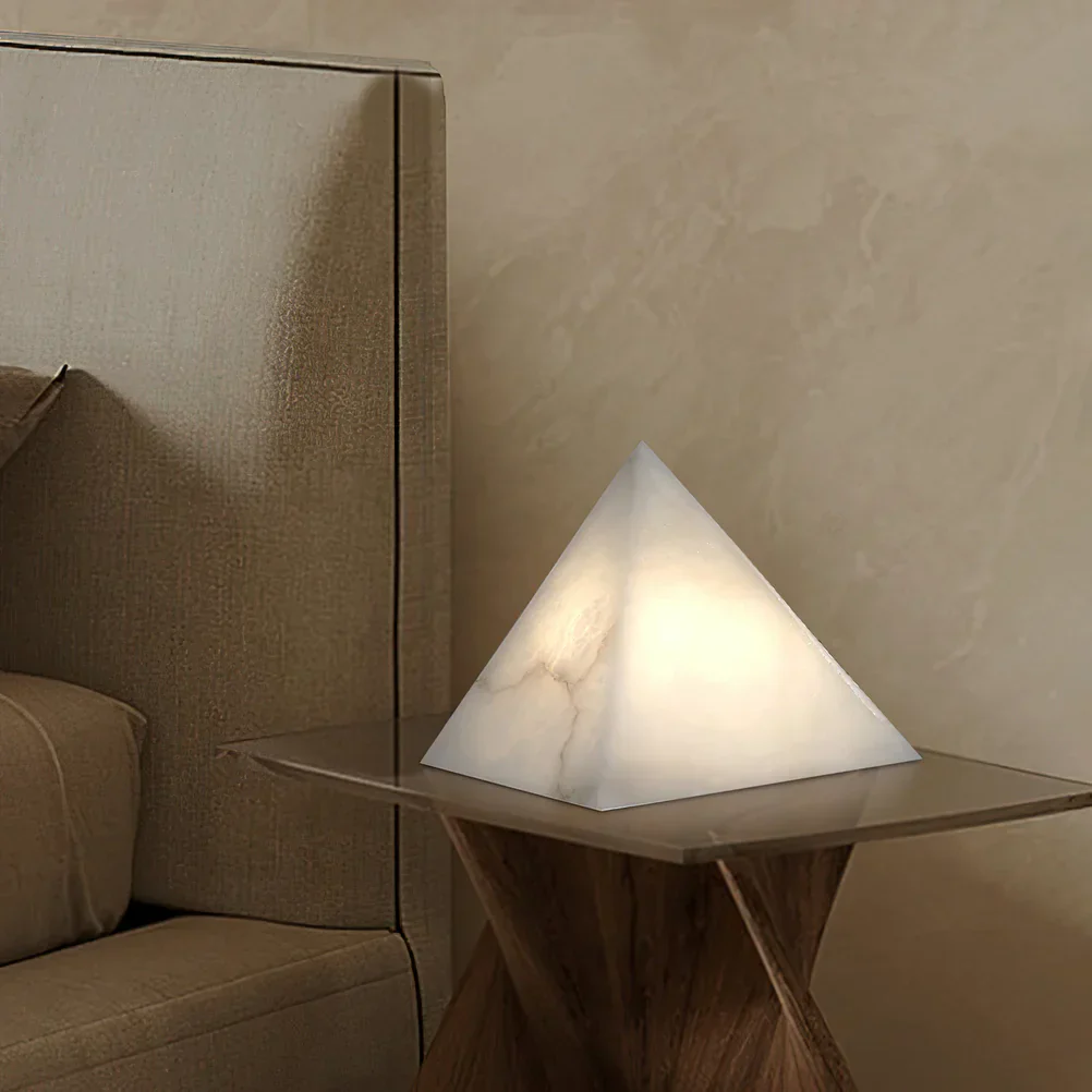 Alabaster Pyramid Table Lamp - Image 6