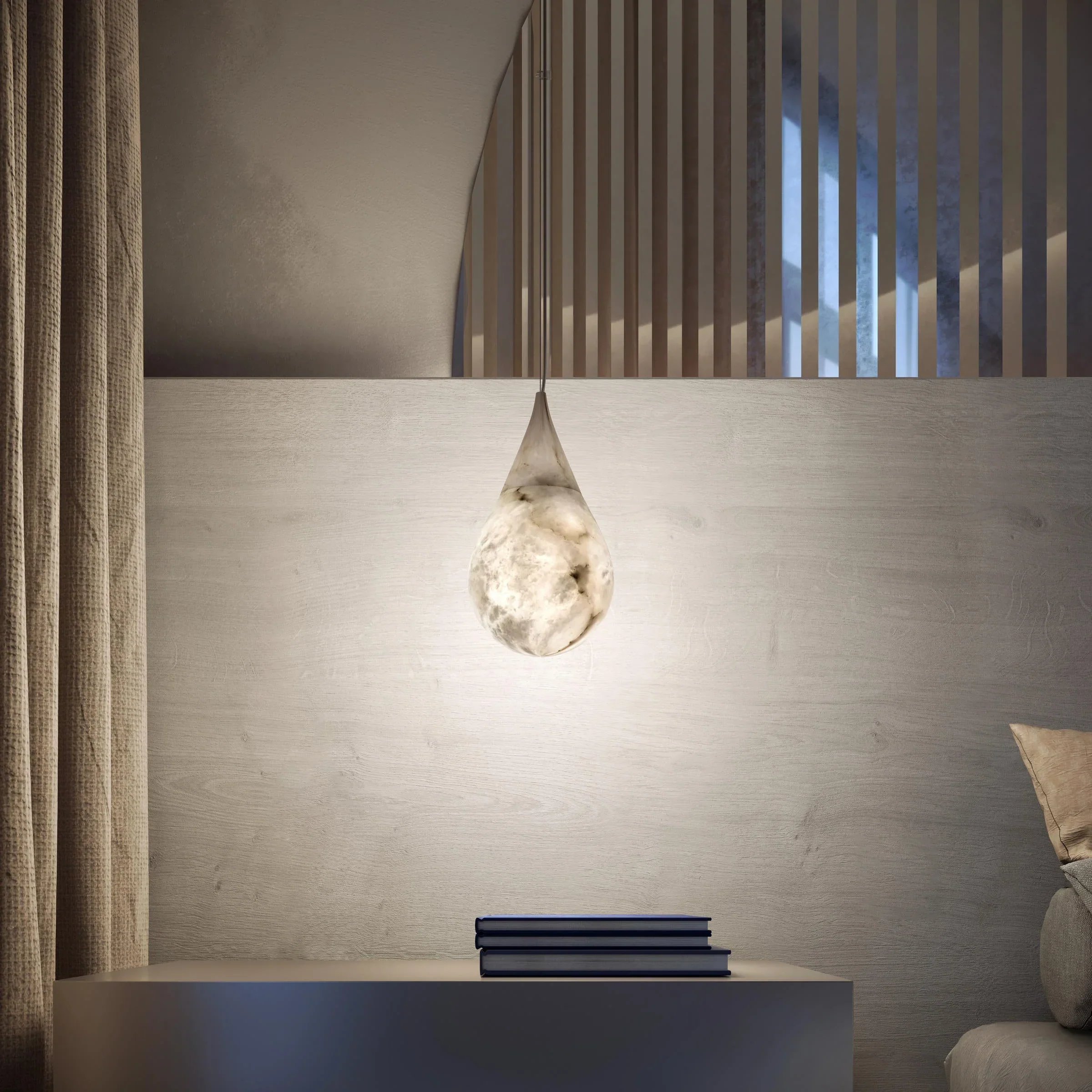 Alabaster White Raindrop Pendant Light - Image 14