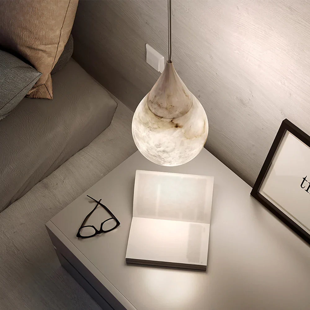 Alabaster White Raindrop Pendant Light - Image 4