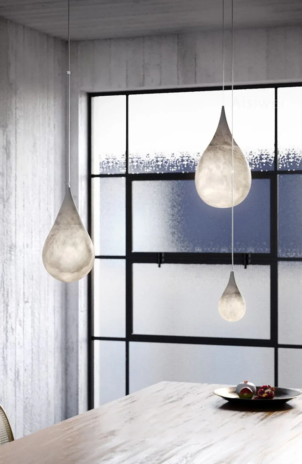 Alabaster White Raindrop Pendant Light - Image 9