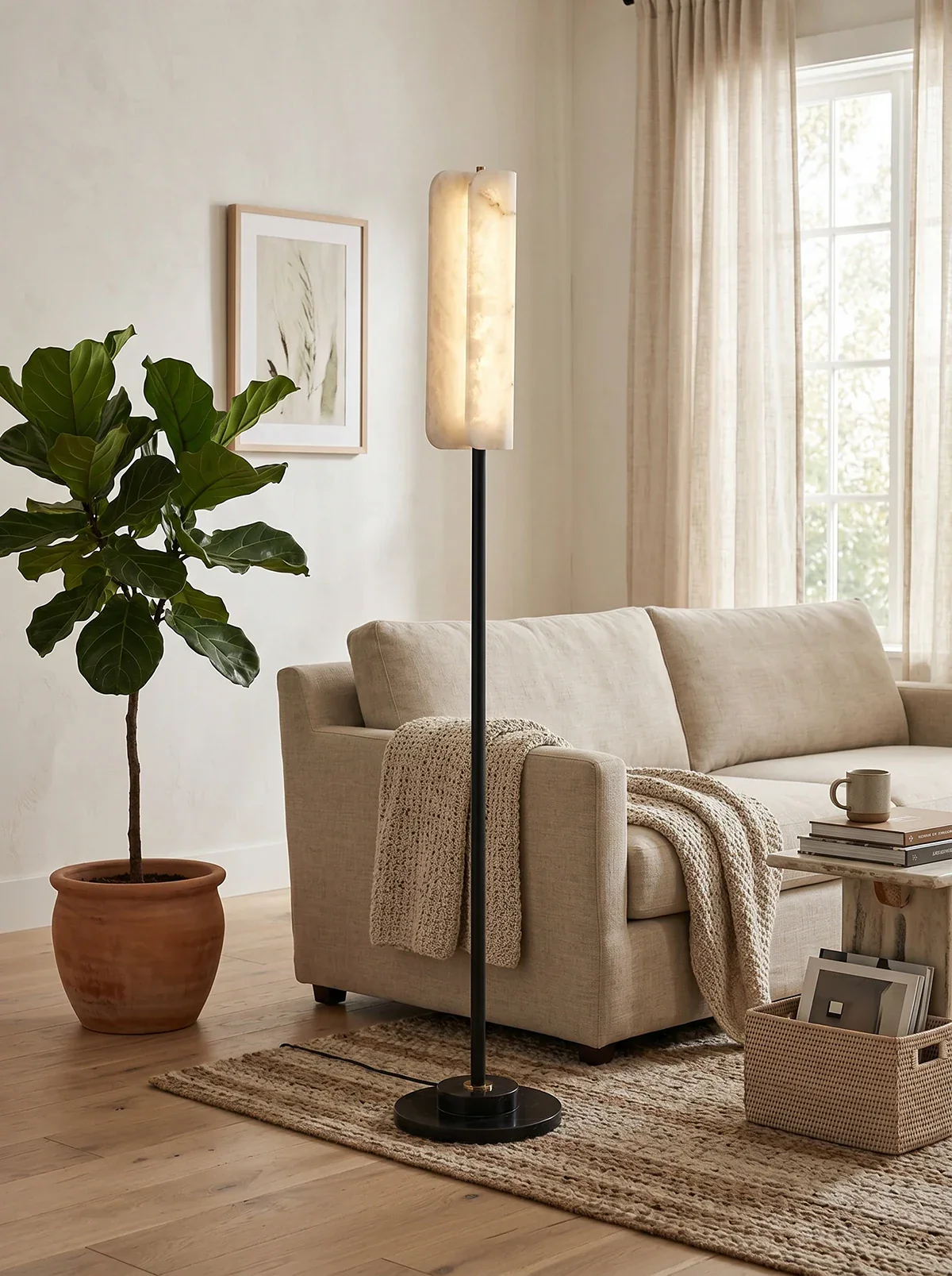 Alabaster Years Black Floor Lamp - Image 3