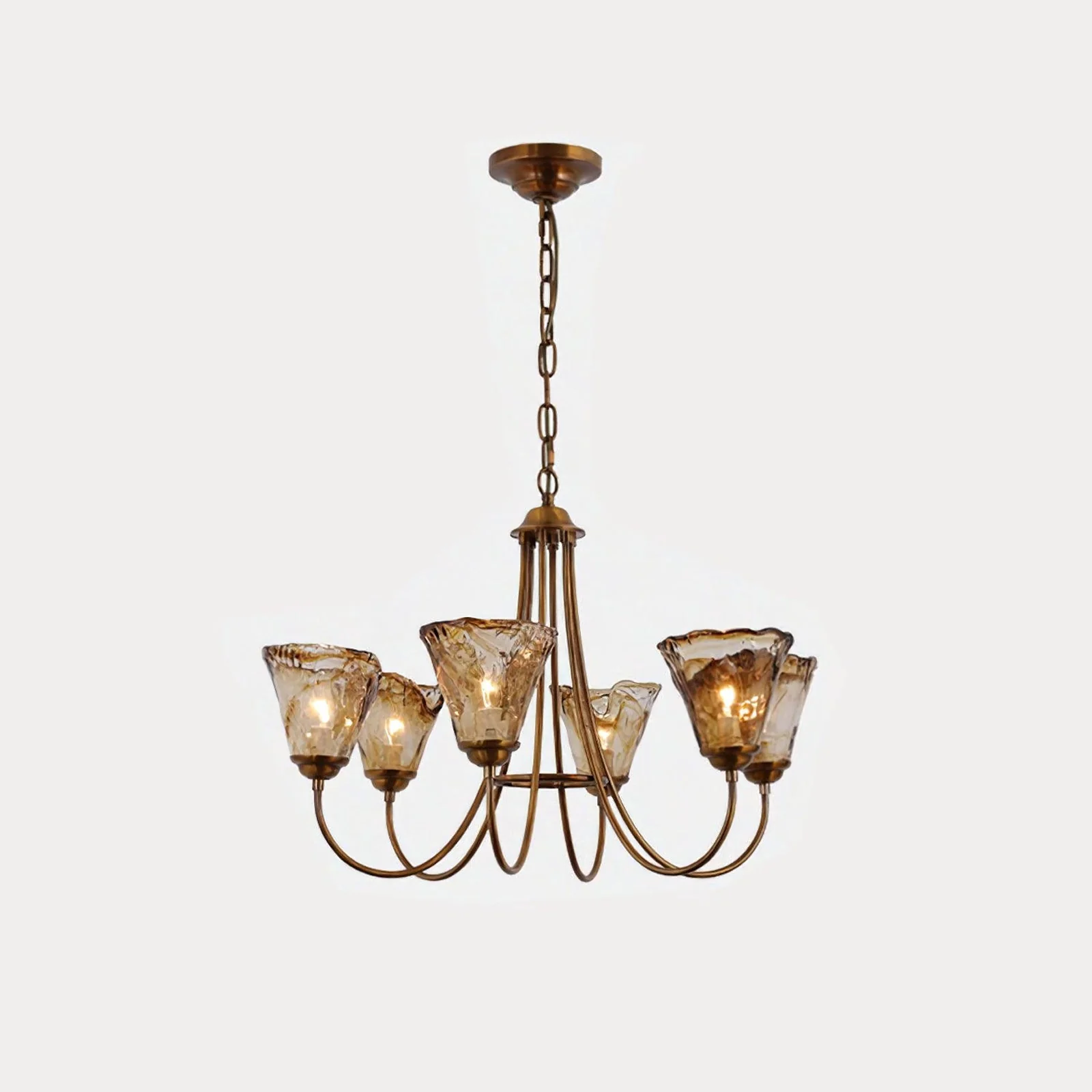 Amber Wavy Glass Chandelier - Image 12
