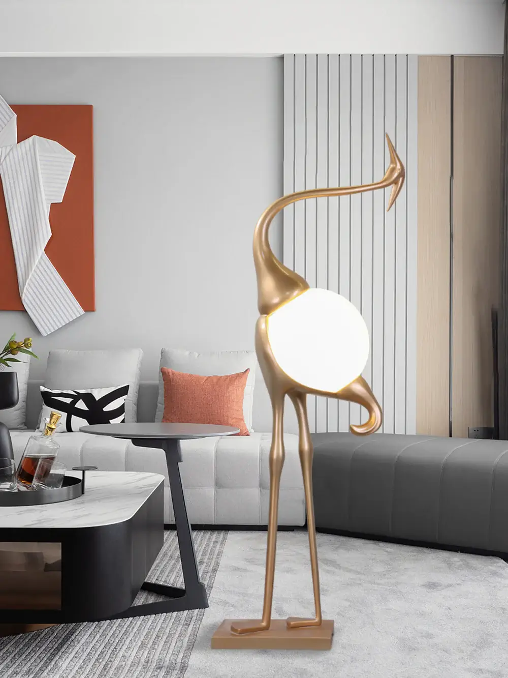 Animal Crane Art Deco Floor Lamp - Image 11