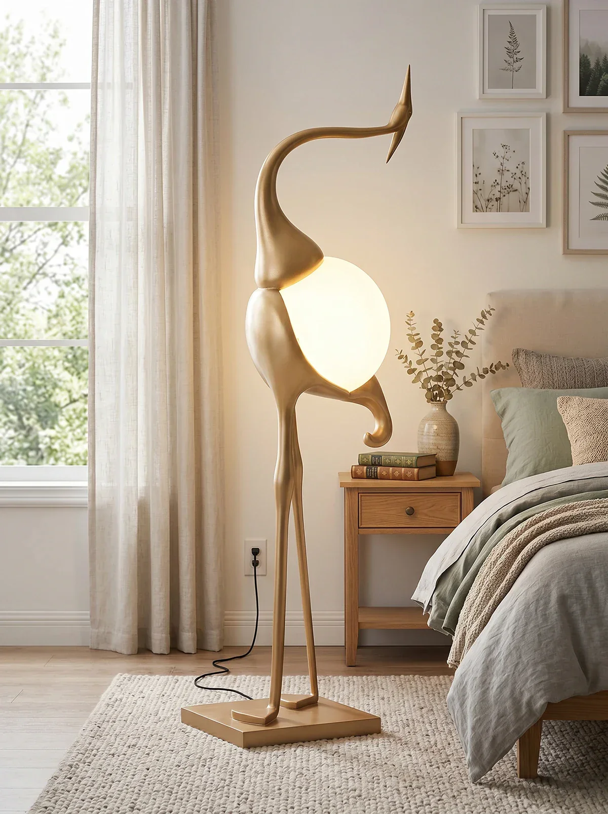 Animal Crane Art Deco Floor Lamp - Image 3