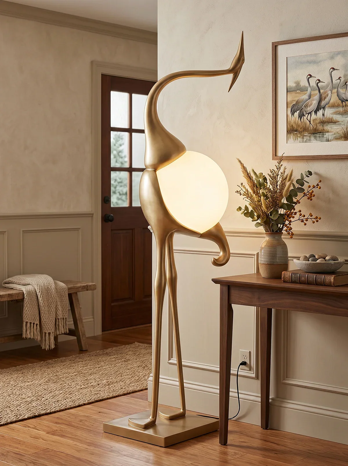 Animal Crane Art Deco Floor Lamp - Image 4