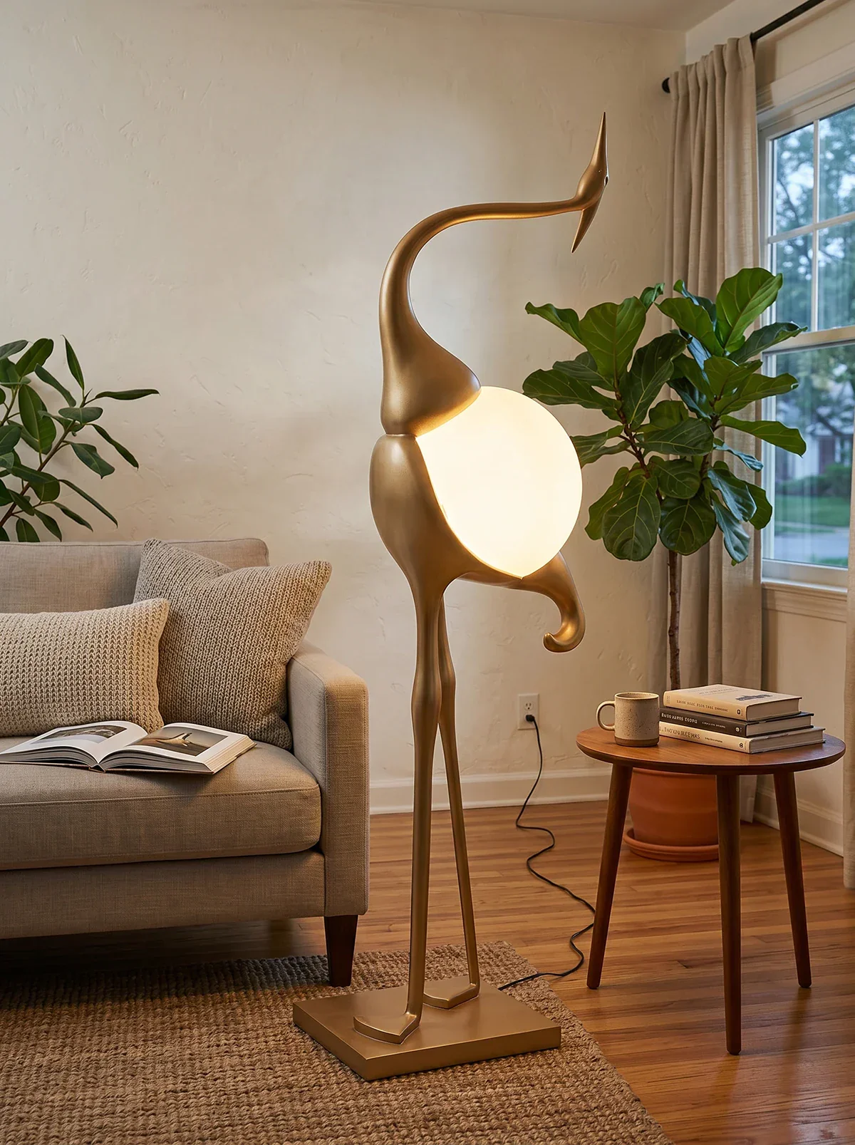 Animal Crane Art Deco Floor Lamp - Image 5
