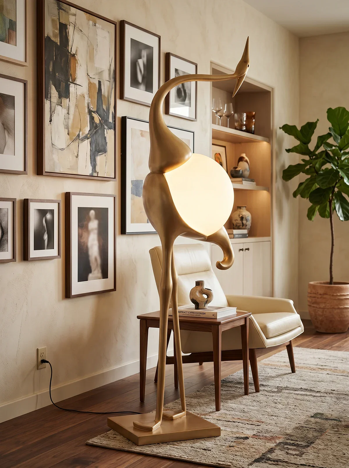 Animal Crane Art Deco Floor Lamp - Image 7