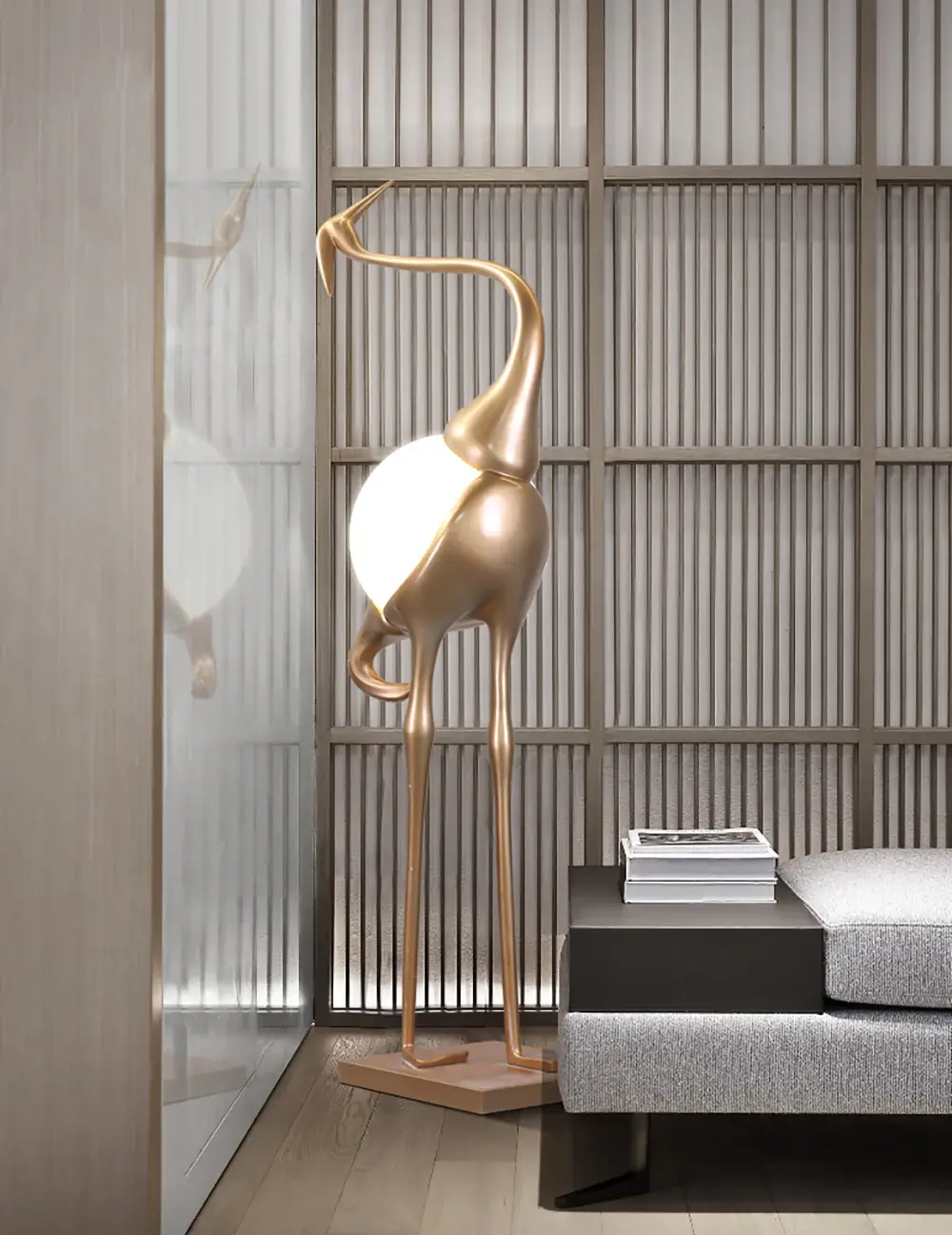 Animal Crane Art Deco Floor Lamp - Image 9