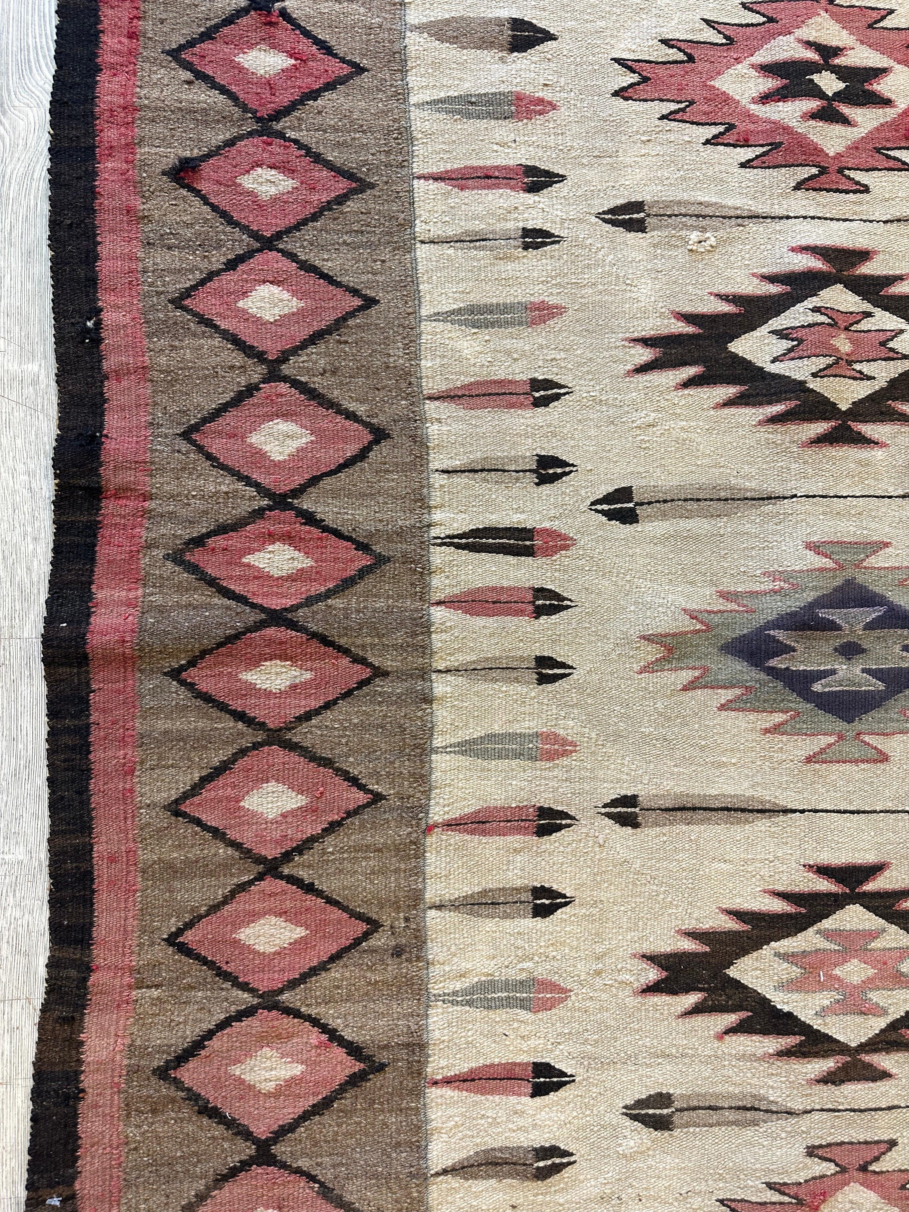 Antique 1880’s Navajo Rug 4’ x 5’ - Image 9