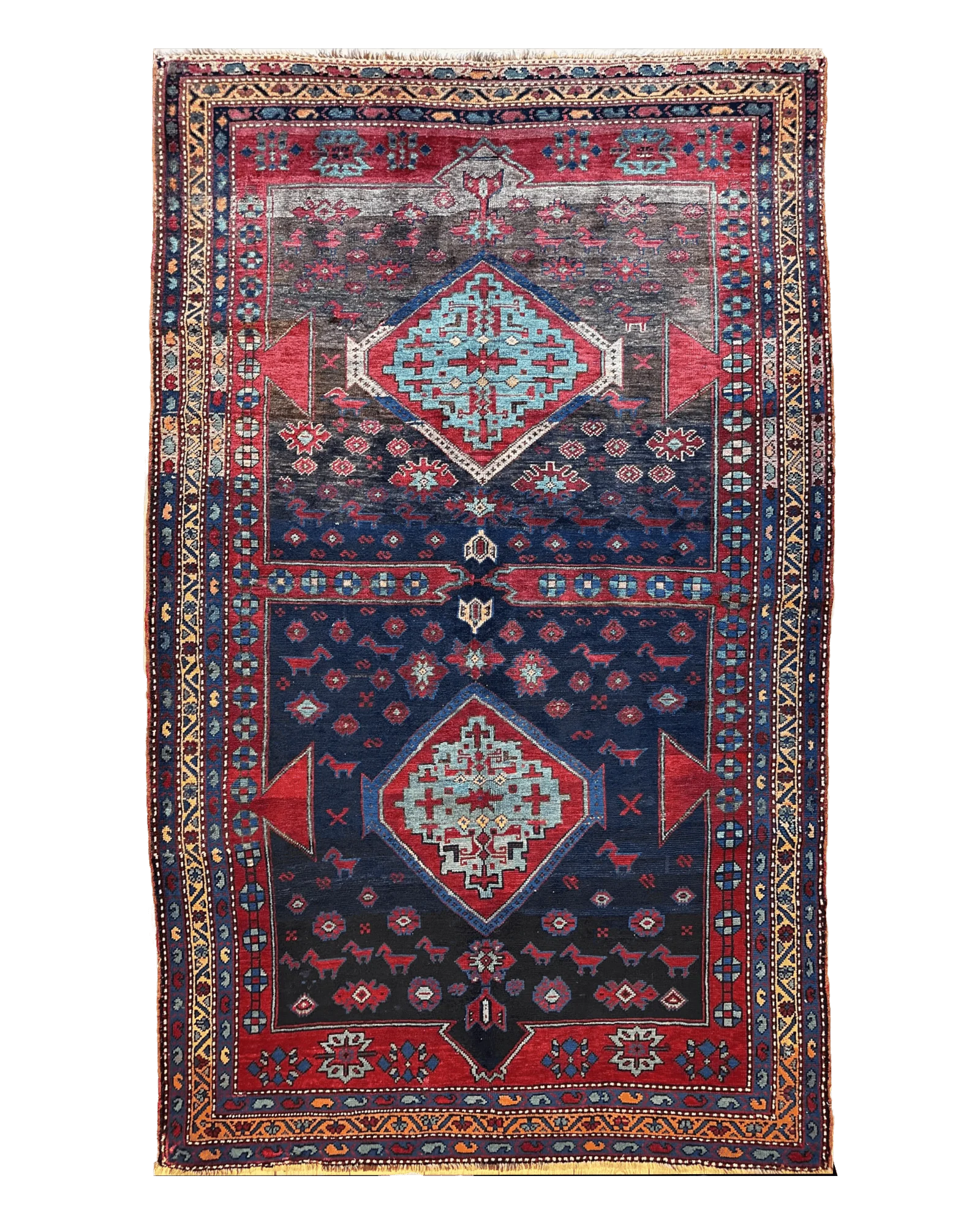 Antique 19th Century Handwoven Kazak Tribal Rug 5’ x 8’ - Image 4