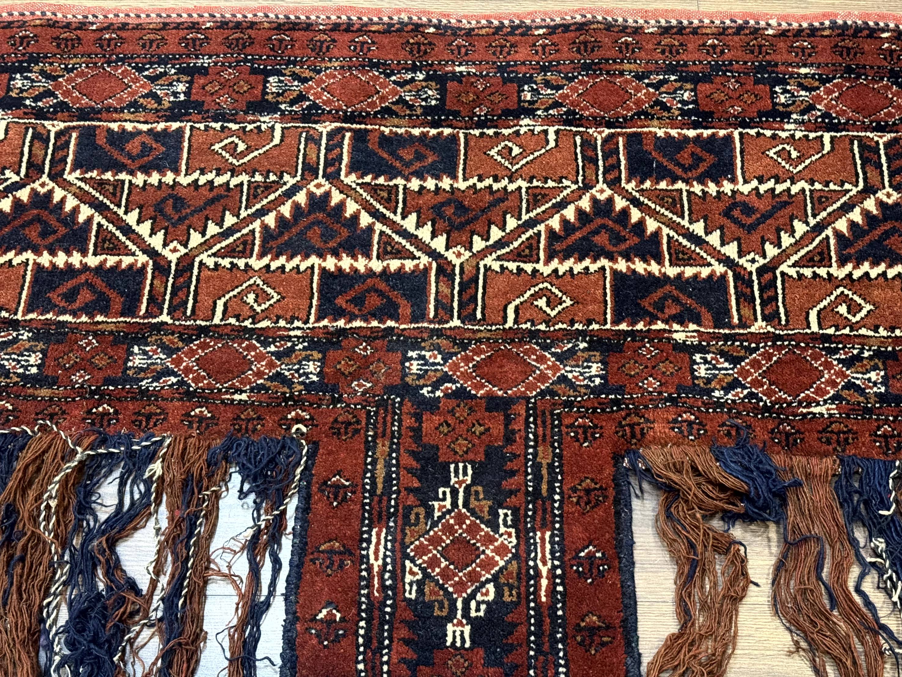 Antique Afghan Beshir Tent Header Textile Rug, Tribal Collectible, Wool - Image 5