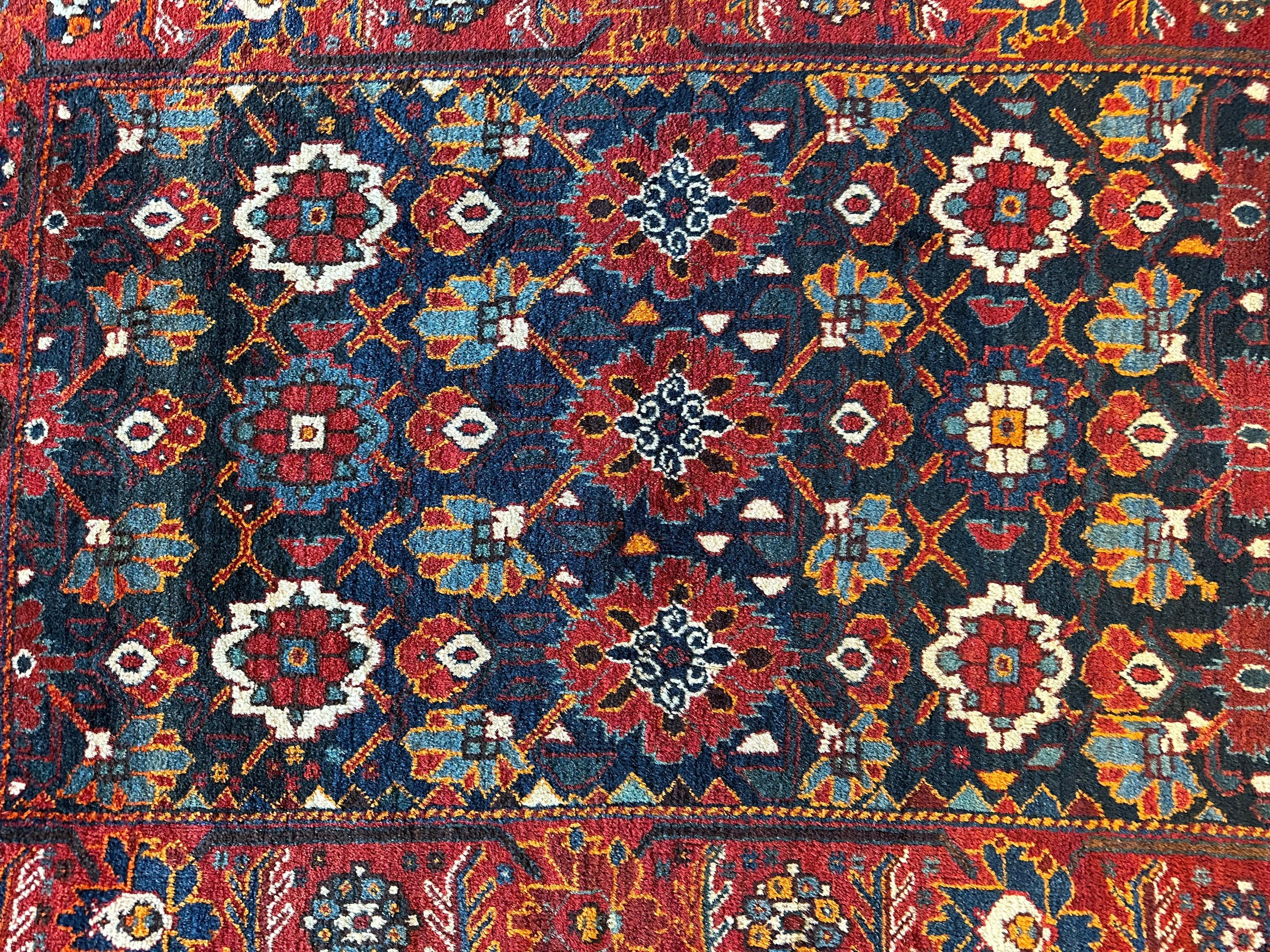 Antique Attractive Persian Khamseh Rug Early 20th Century 46” x 66” - Image 2