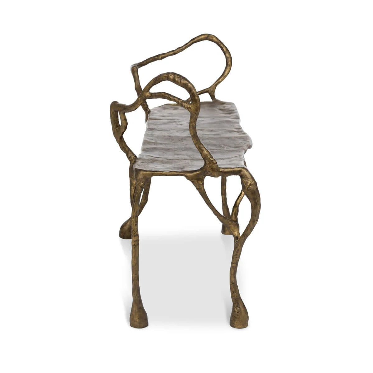Antique Gold Organic Branch Bench - Image 6